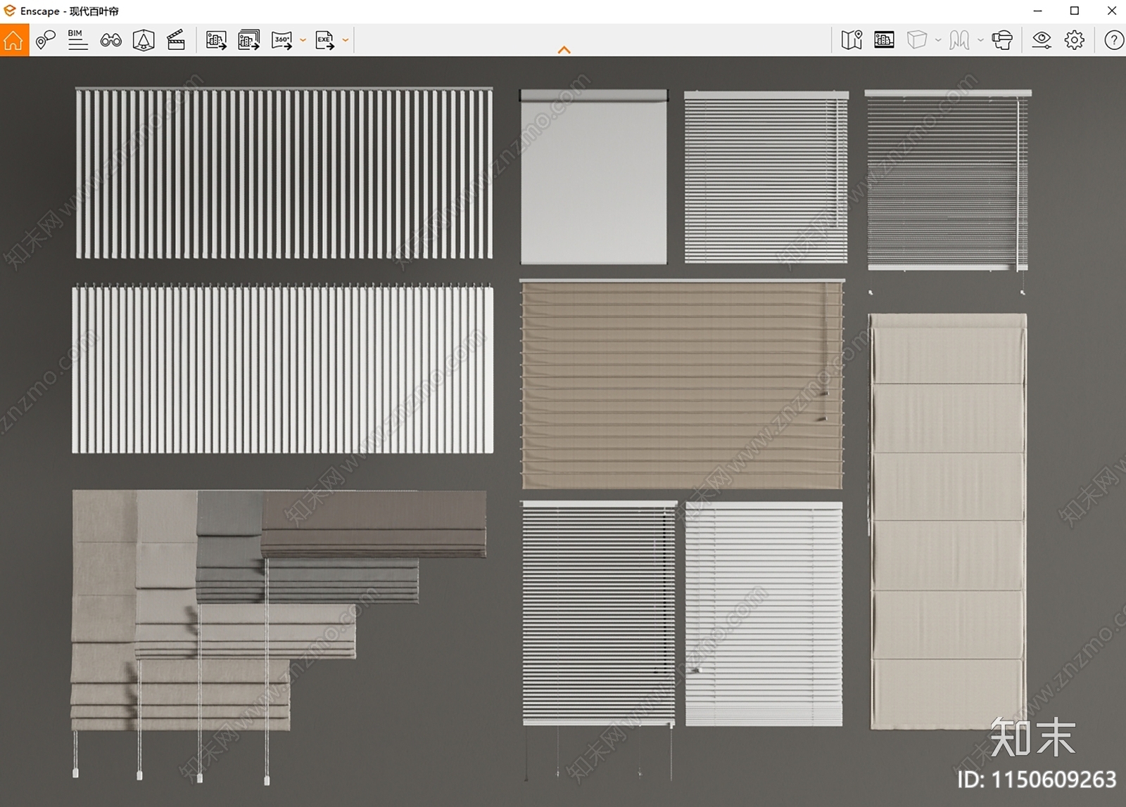 现代百叶帘SU模型下载【ID:1150609263】