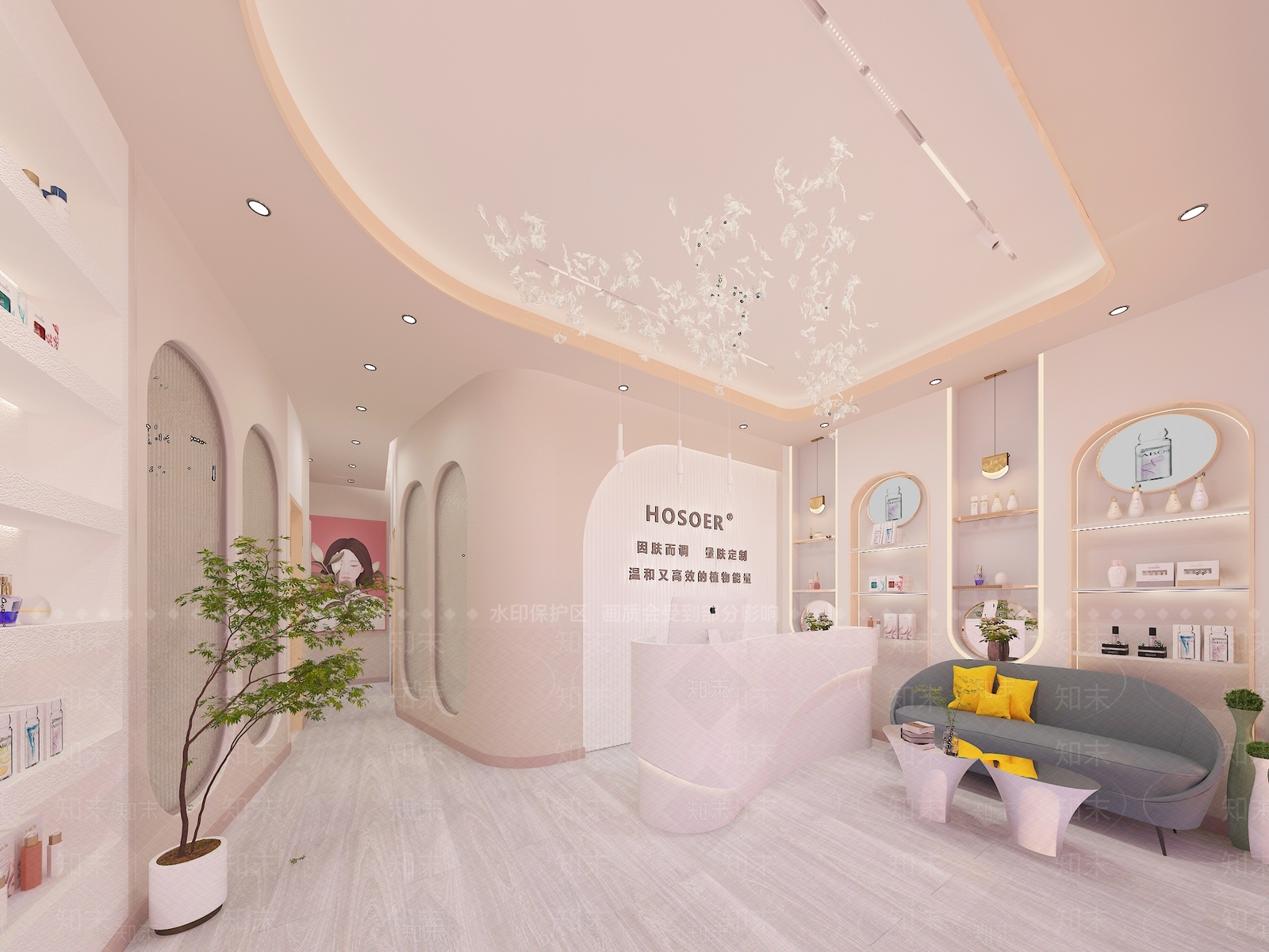 现代美容院大厅3D模型下载【ID:1150609492】