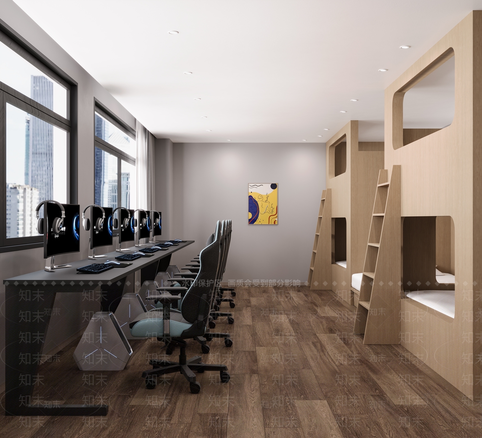 现代网吧网咖3D模型下载【ID:1214239402】