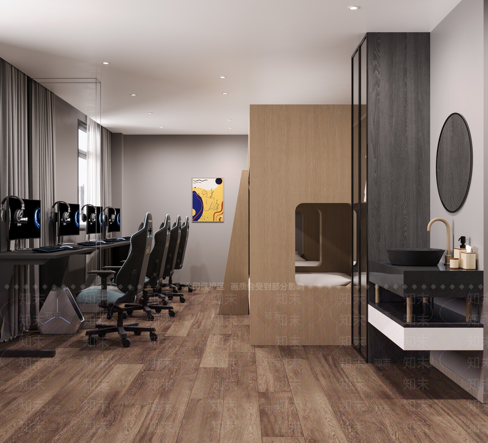 现代电竞房3D模型下载【ID:1214239447】