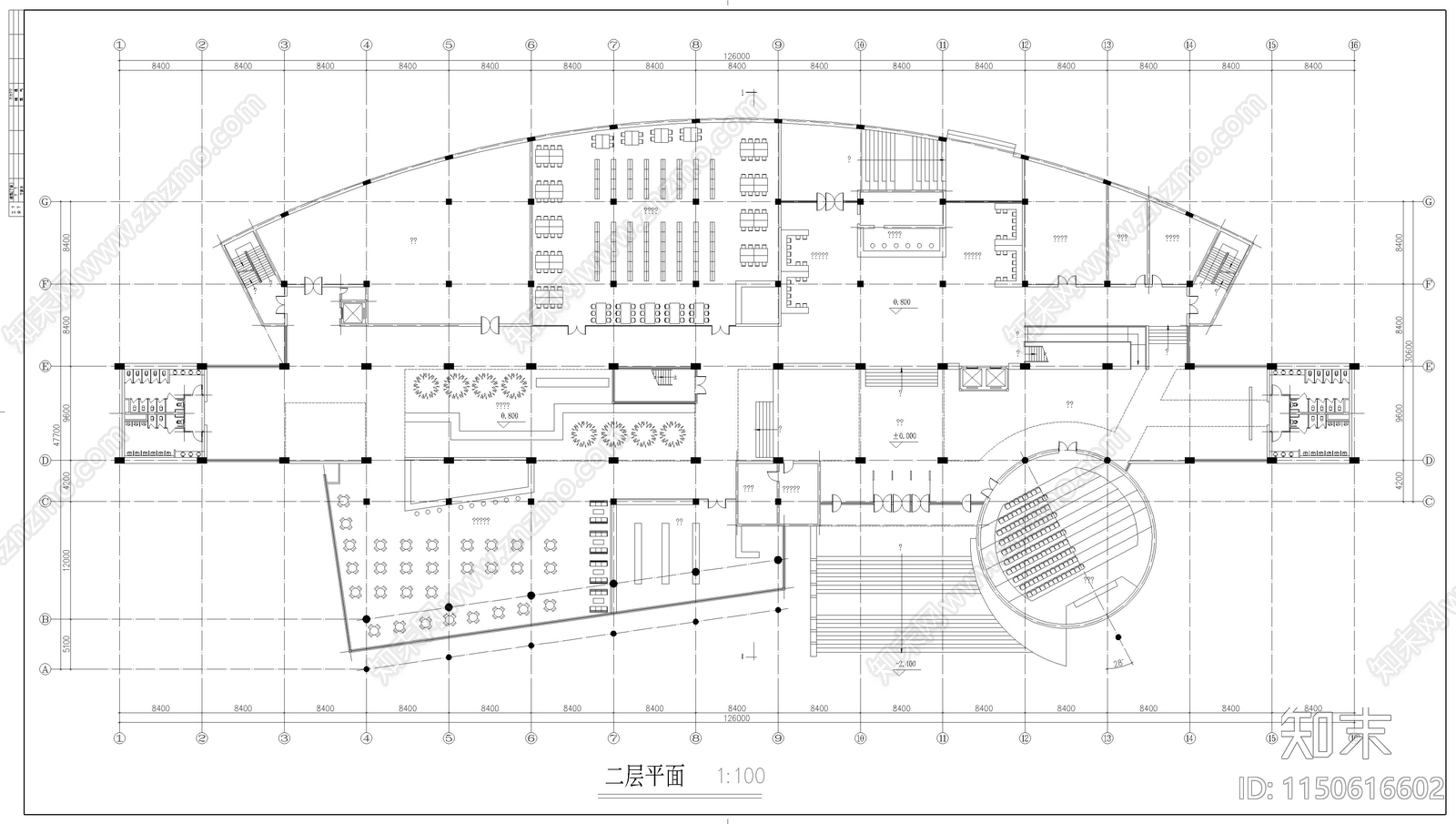 某校图书馆设计图cad施工图下载【ID:1150616602】