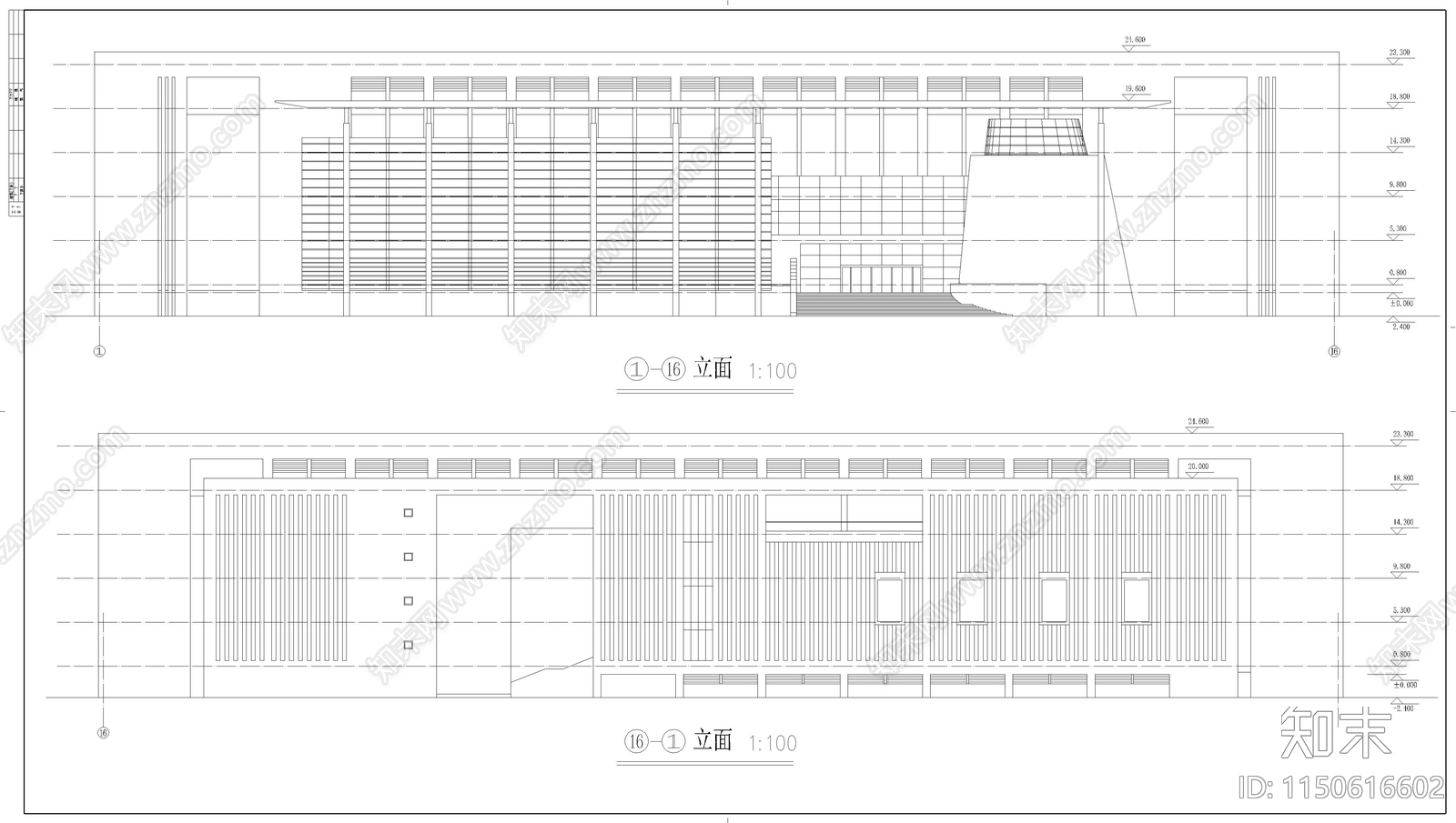 某校图书馆设计图cad施工图下载【ID:1150616602】