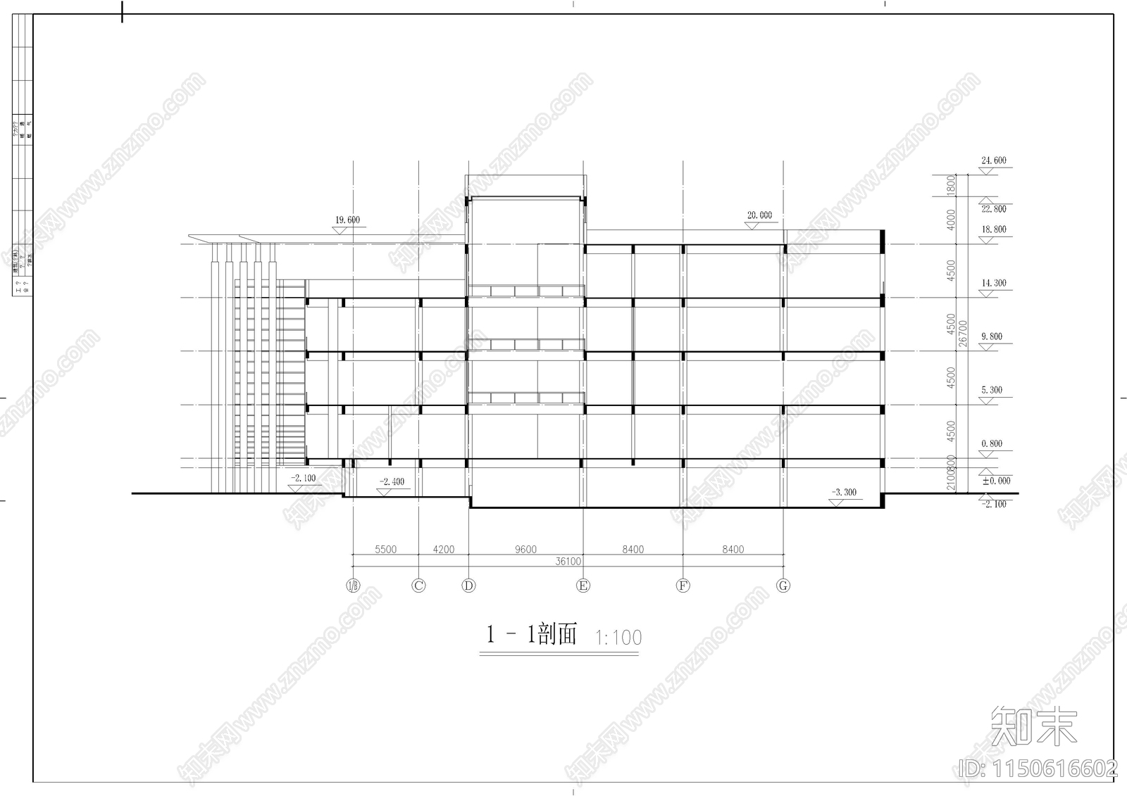 某校图书馆设计图cad施工图下载【ID:1150616602】