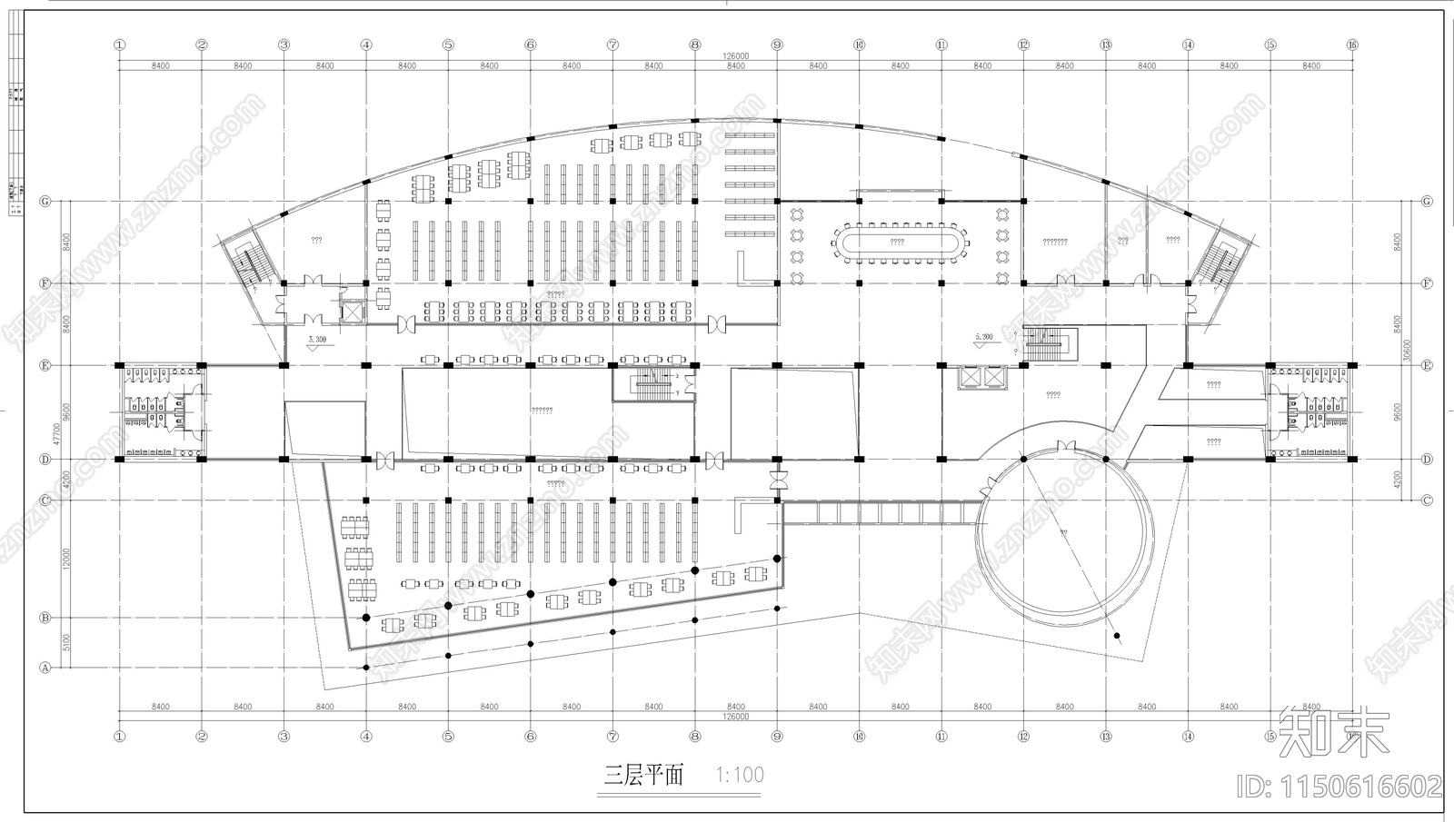 某校图书馆设计图cad施工图下载【ID:1150616602】