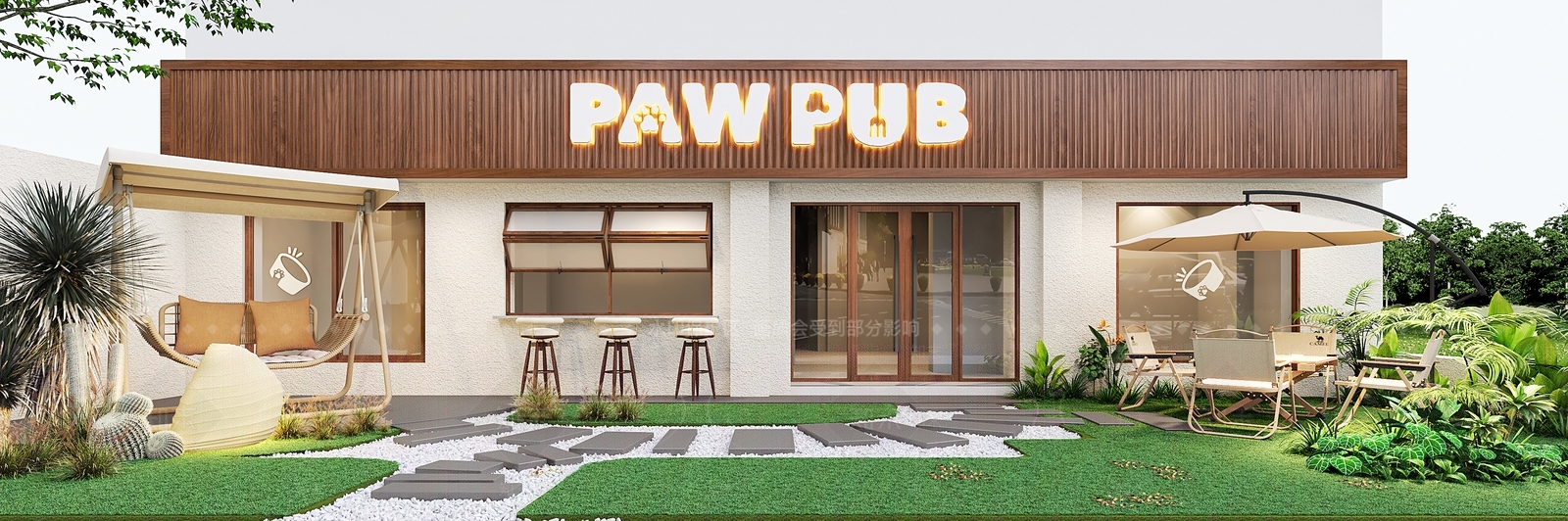 现代宠物餐厅3D模型下载【ID:1150617823】