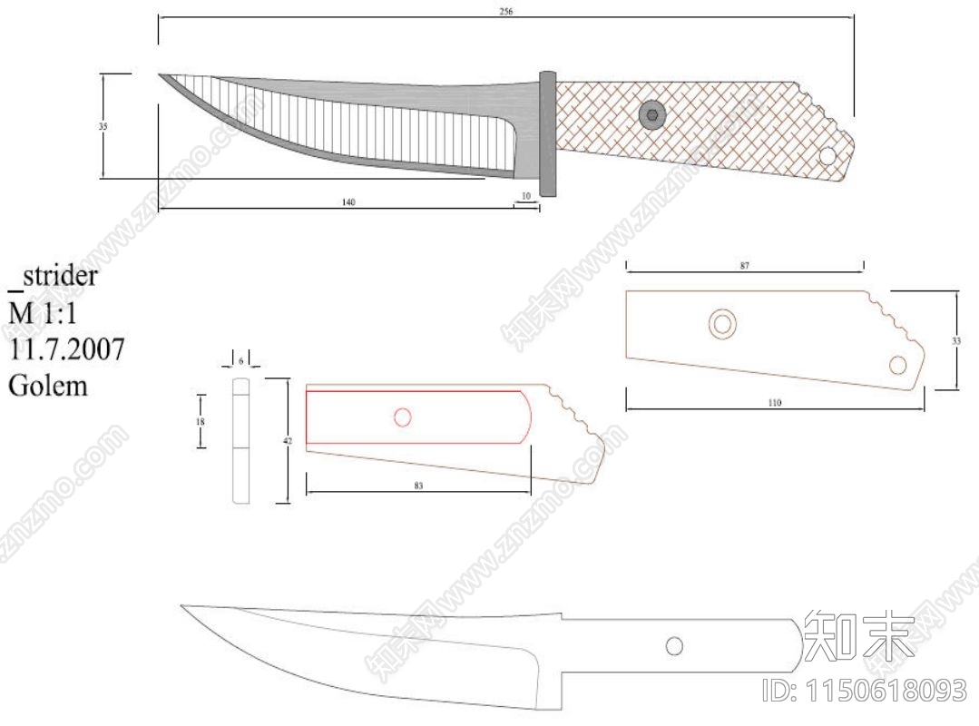 刀具图纸施工图下载【ID:1150618093】