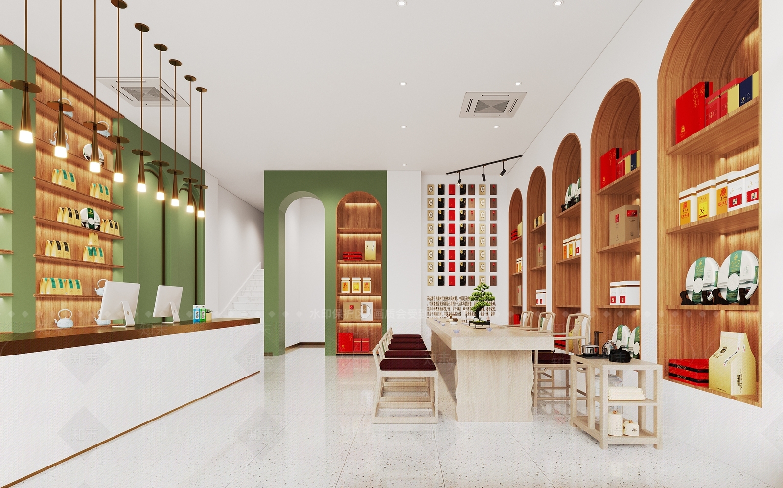 现代茶叶店面3D模型下载【ID:1150617844】