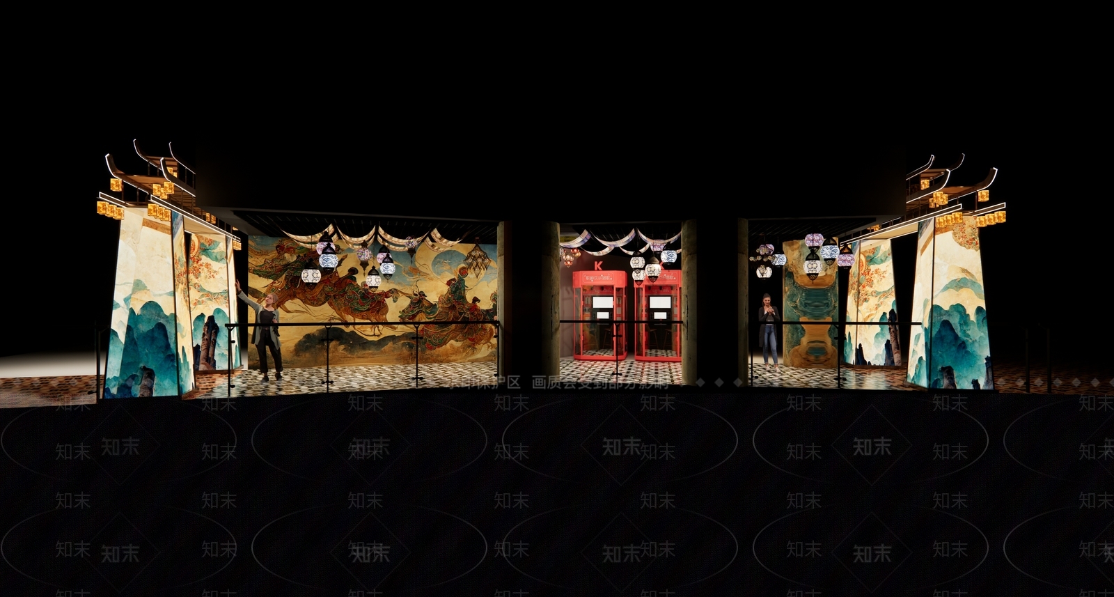 中式敦煌异域商场过道SU模型下载【ID:1150941099】