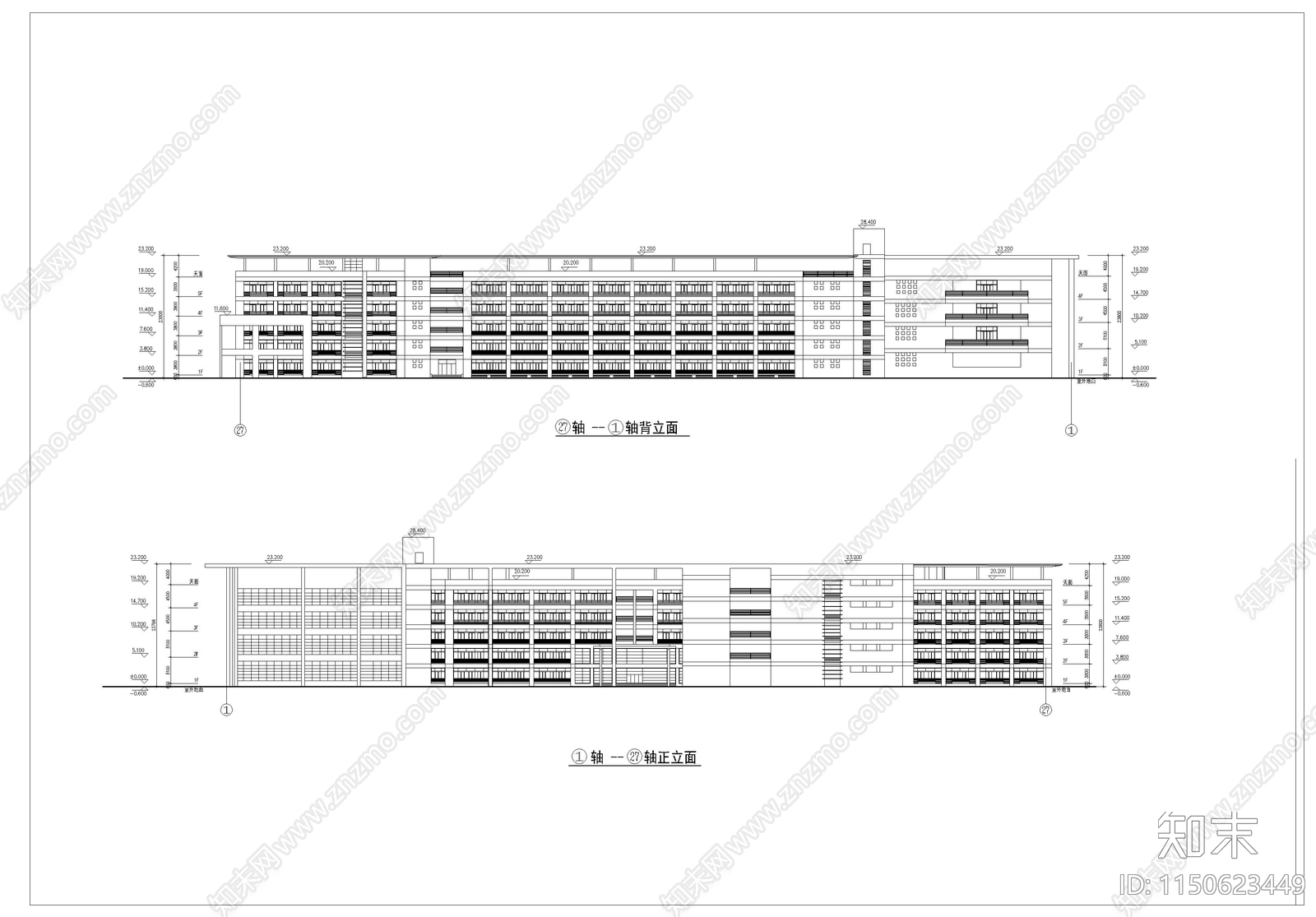 某学校建筑施工图cad施工图下载【ID:1150623449】