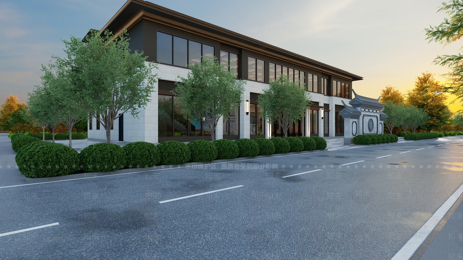 新中式村民活动中心SU模型下载【ID:1150626087】