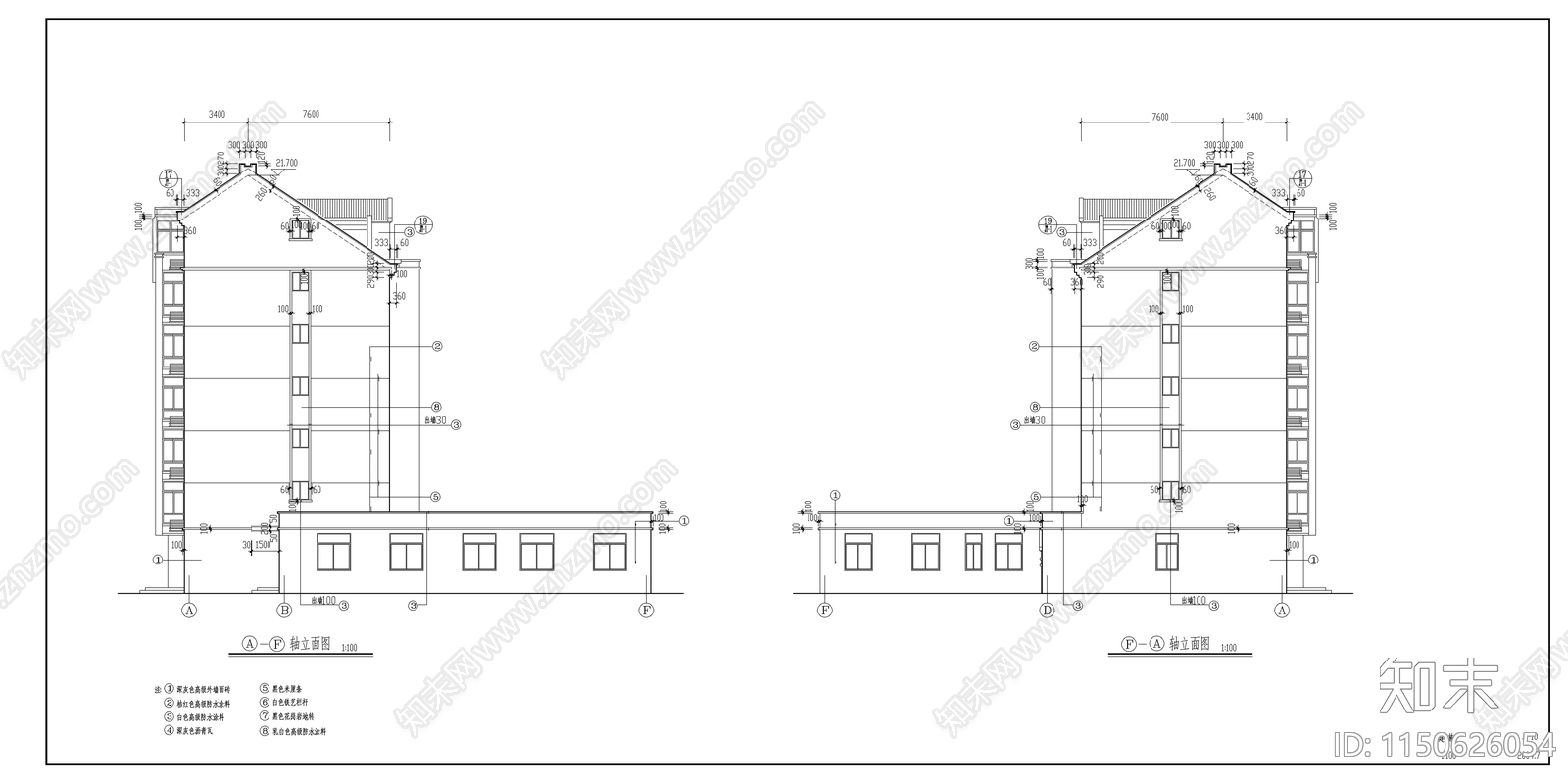 多层商住楼建施图cad施工图下载【ID:1150626054】