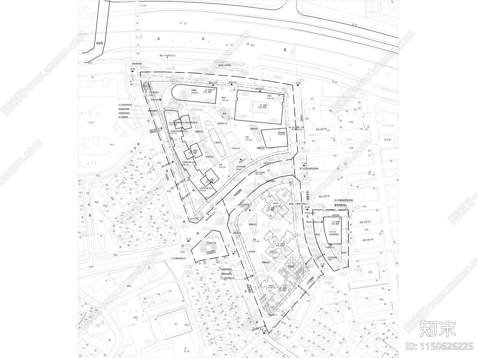 某商业公寓住宅综合体完整建筑施工图cad施工图下载【ID:1150626225】