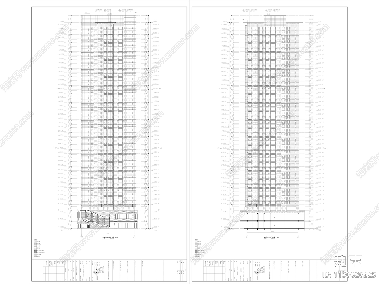 某商业公寓住宅综合体完整建筑施工图cad施工图下载【ID:1150626225】