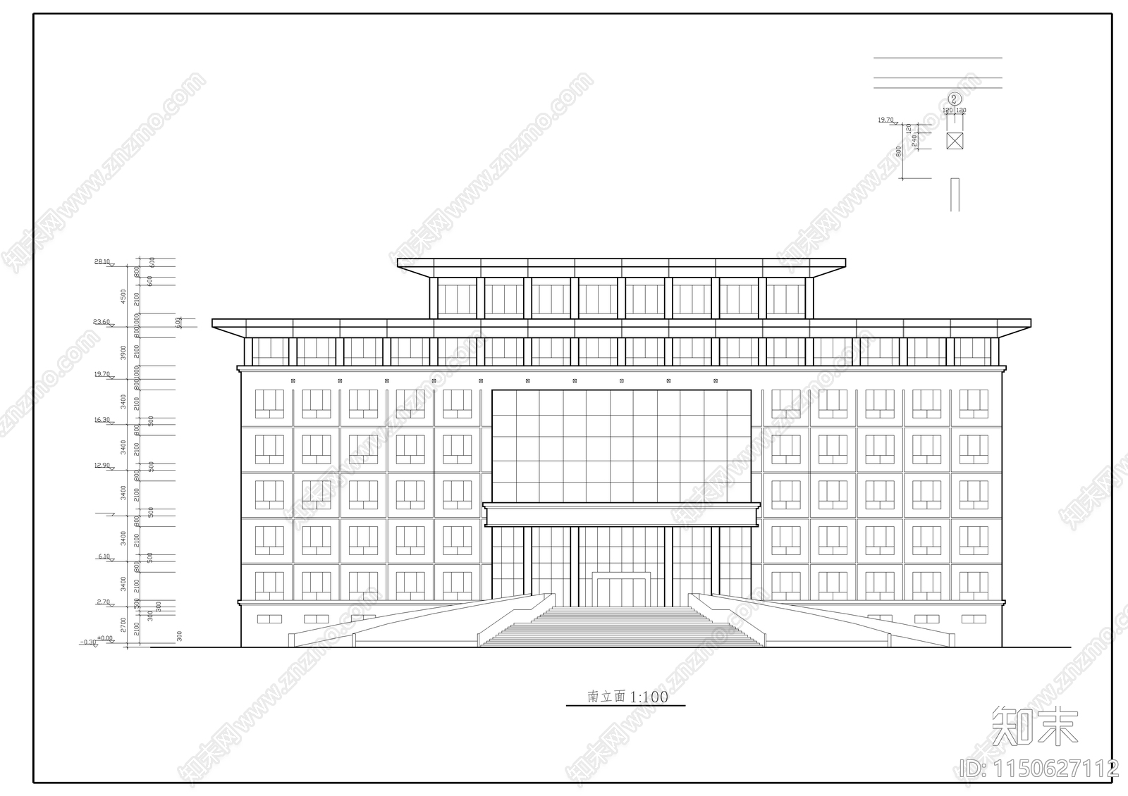 法庭建筑图cad施工图下载【ID:1150627112】