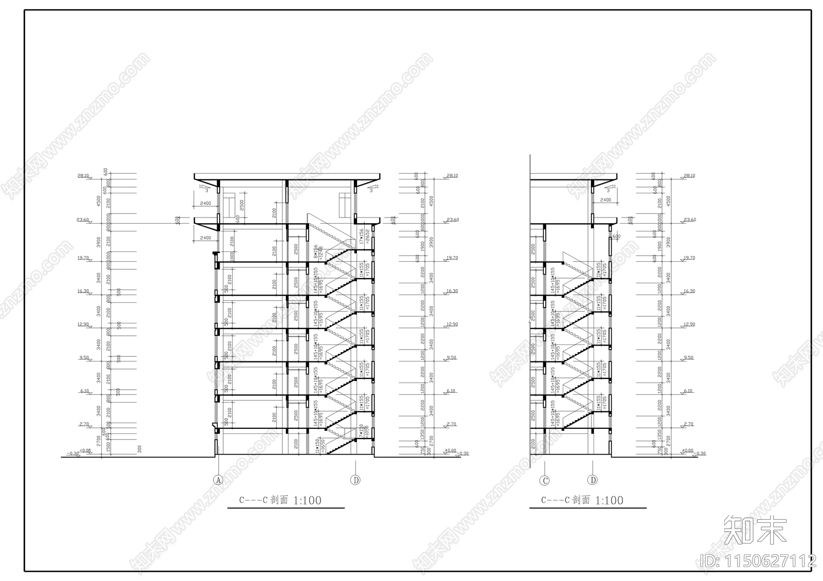 法庭建筑图cad施工图下载【ID:1150627112】