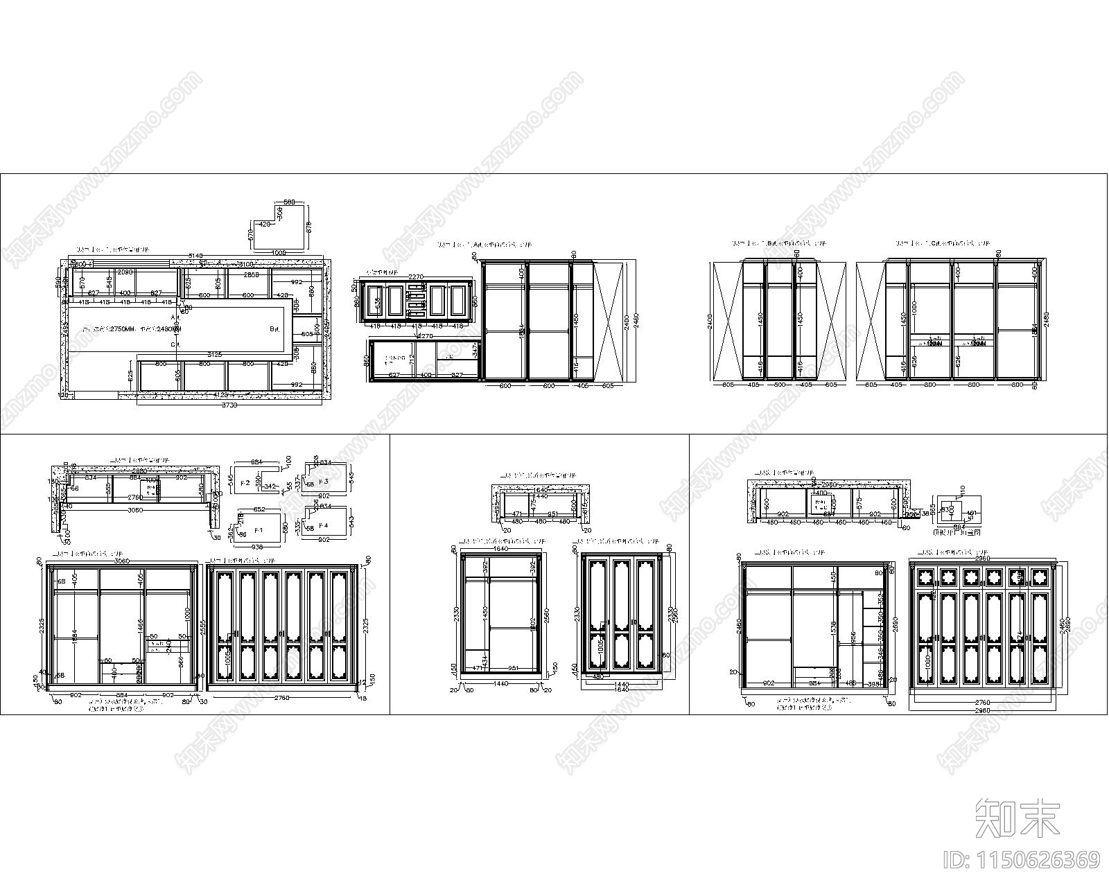 北京九号公馆墙板装修施工图cad施工图下载【ID:1150626369】