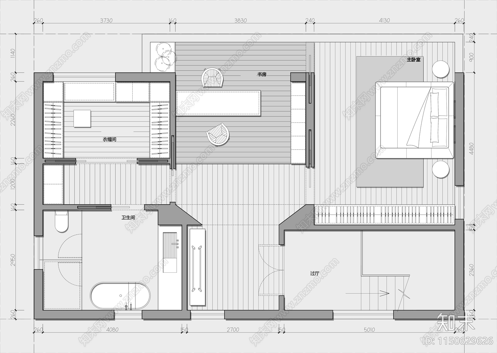 324㎡三层联排别墅cad施工图下载【ID:1150629626】