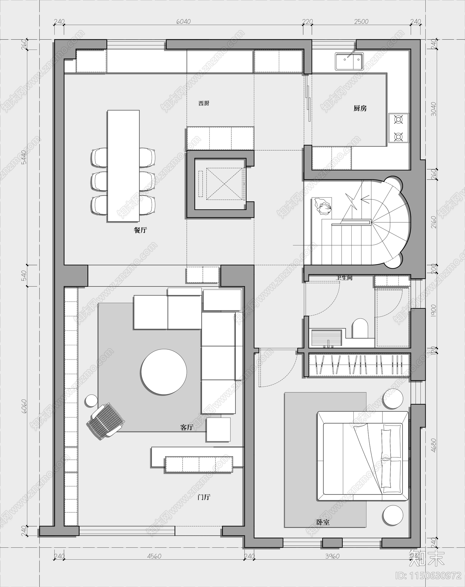 336㎡三层联排别墅平面布置图施工图下载【ID:1150630972】