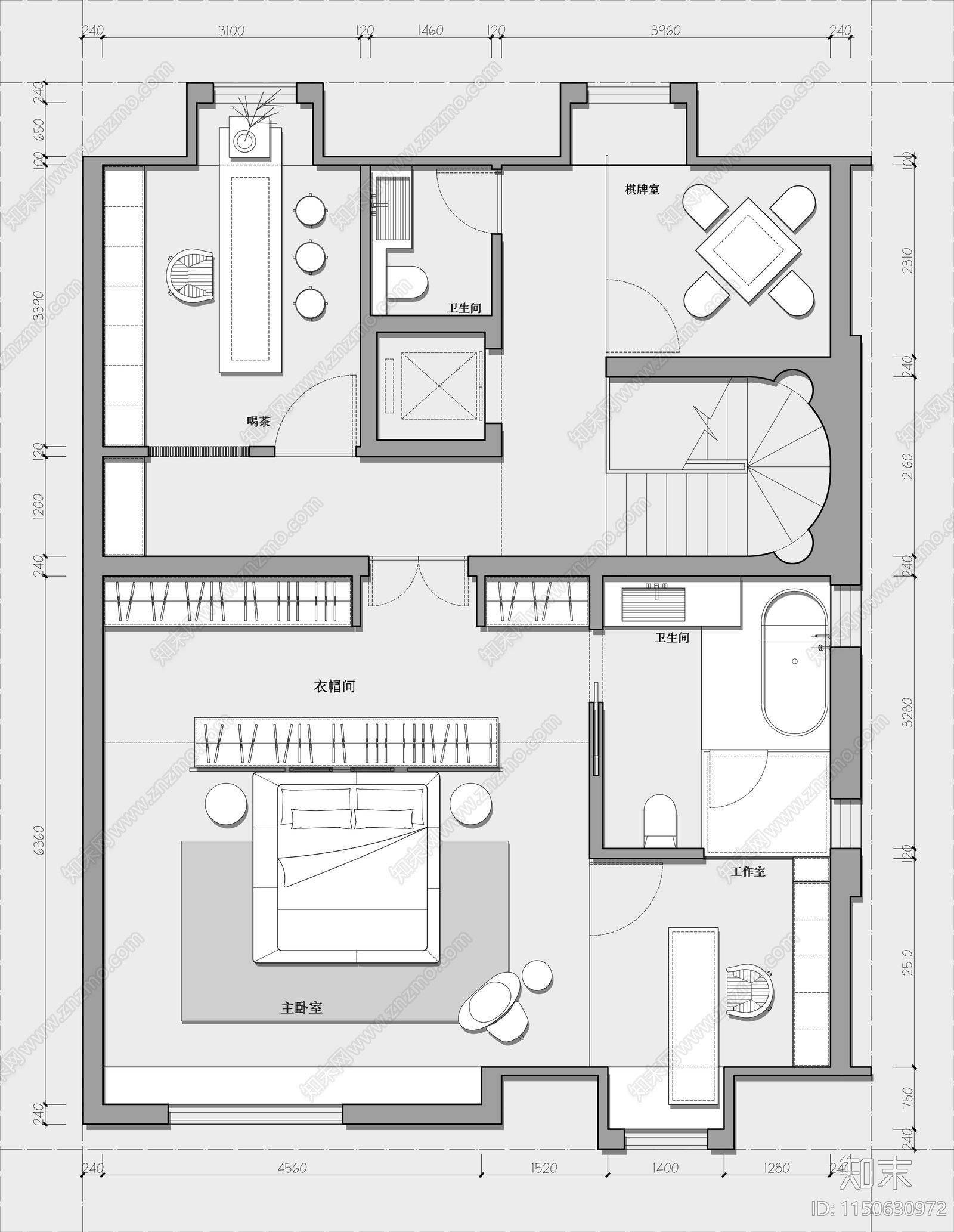 336㎡三层联排别墅平面布置图施工图下载【ID:1150630972】