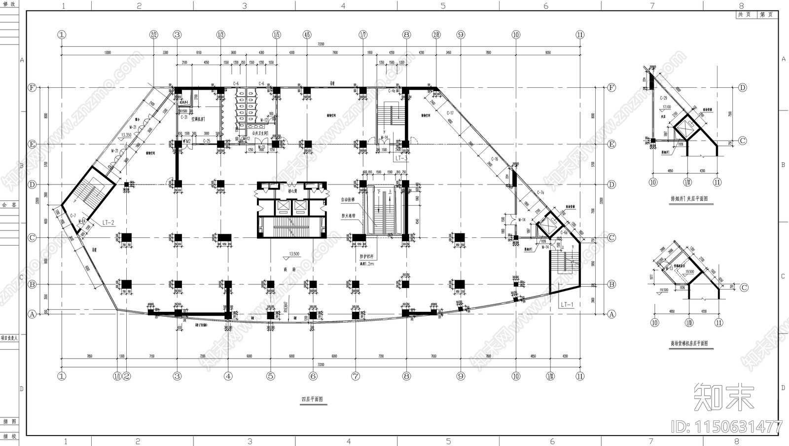 高层商住大厦建筑图cad施工图下载【ID:1150631477】