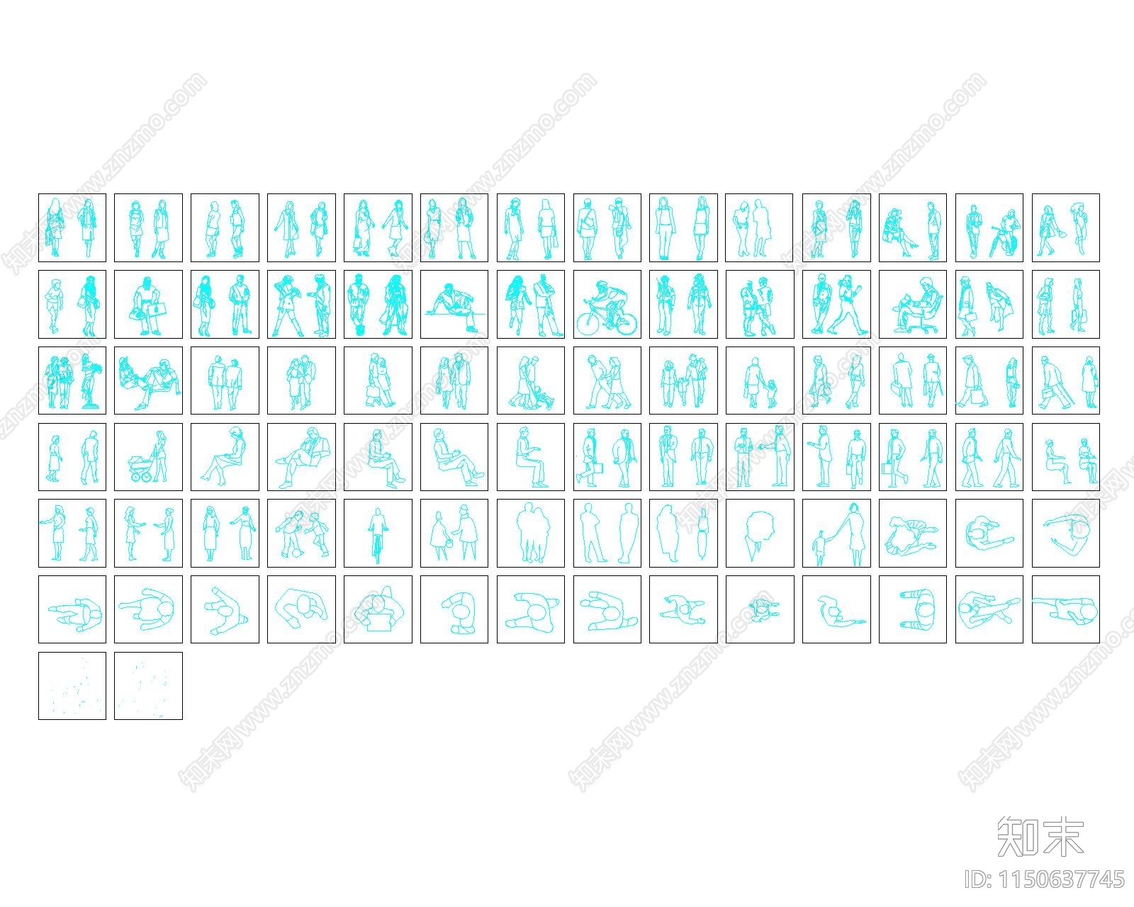 人物立面图库cad施工图下载【ID:1150637745】