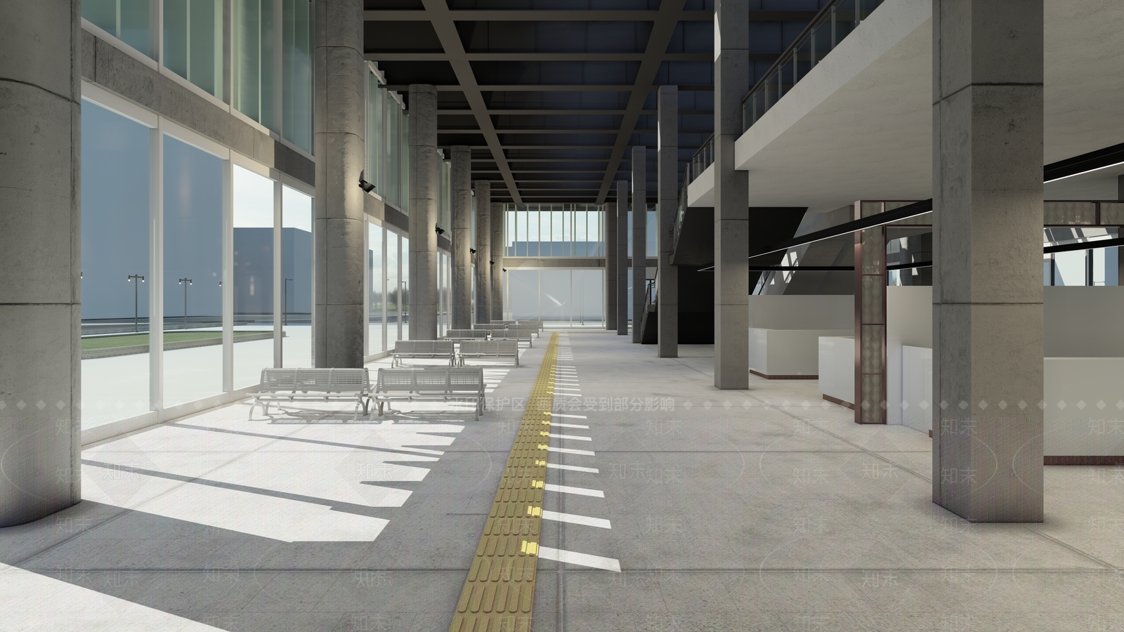 现代汽车站建筑SU模型下载【ID:1150658183】