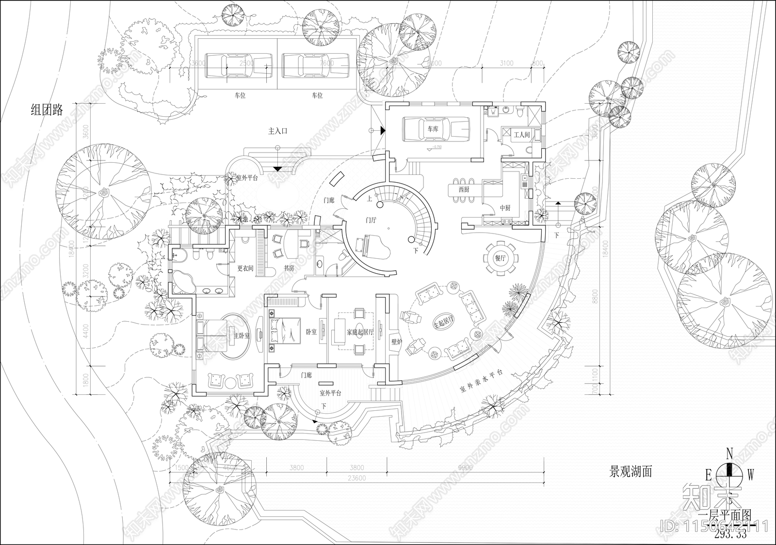 500平面别墅平面布置图施工图下载【ID:1150642111】