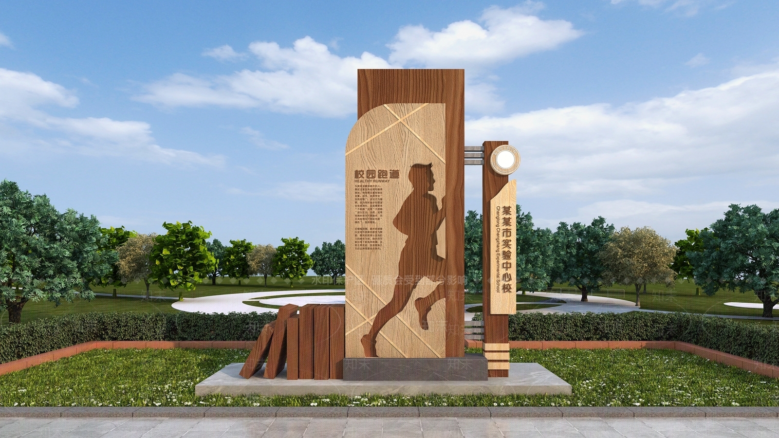 新中式跑道标识牌3D模型下载【ID:1150647986】