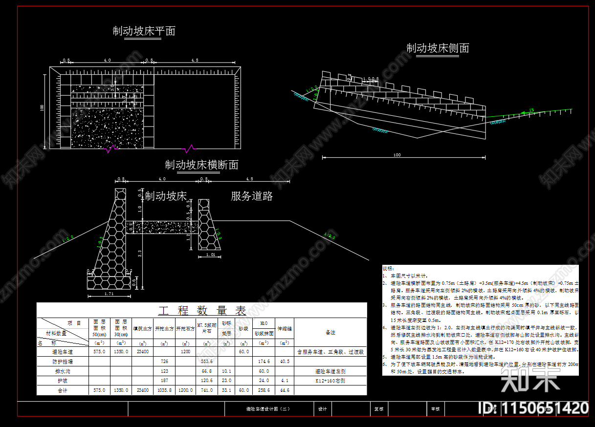 避险车道设计图施工图下载【ID:1150651420】