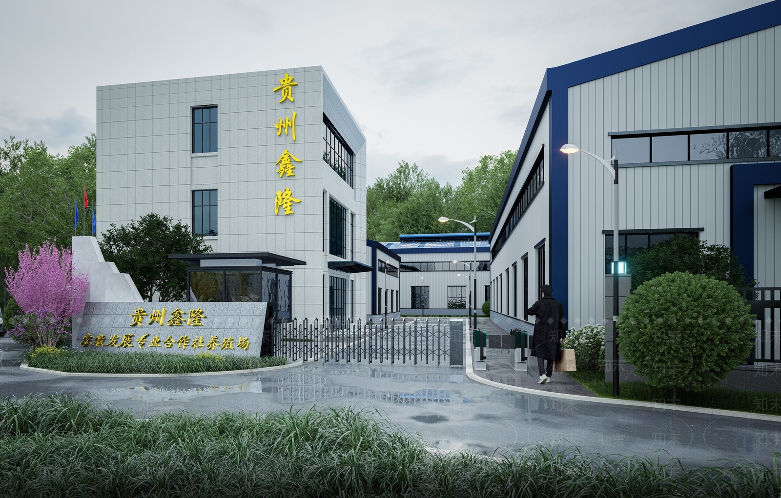 现代养殖场厂房SU模型下载【ID:1150652783】
