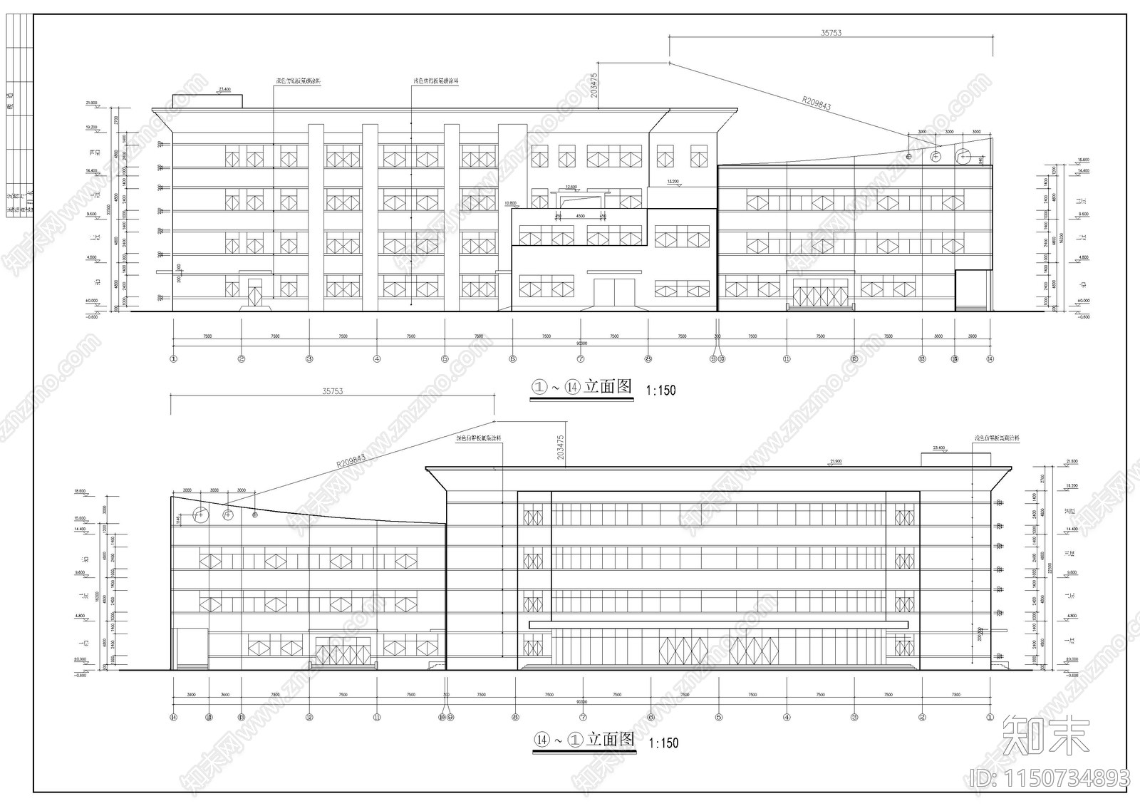 某学校食堂建筑cad施工图下载【ID:1150734893】