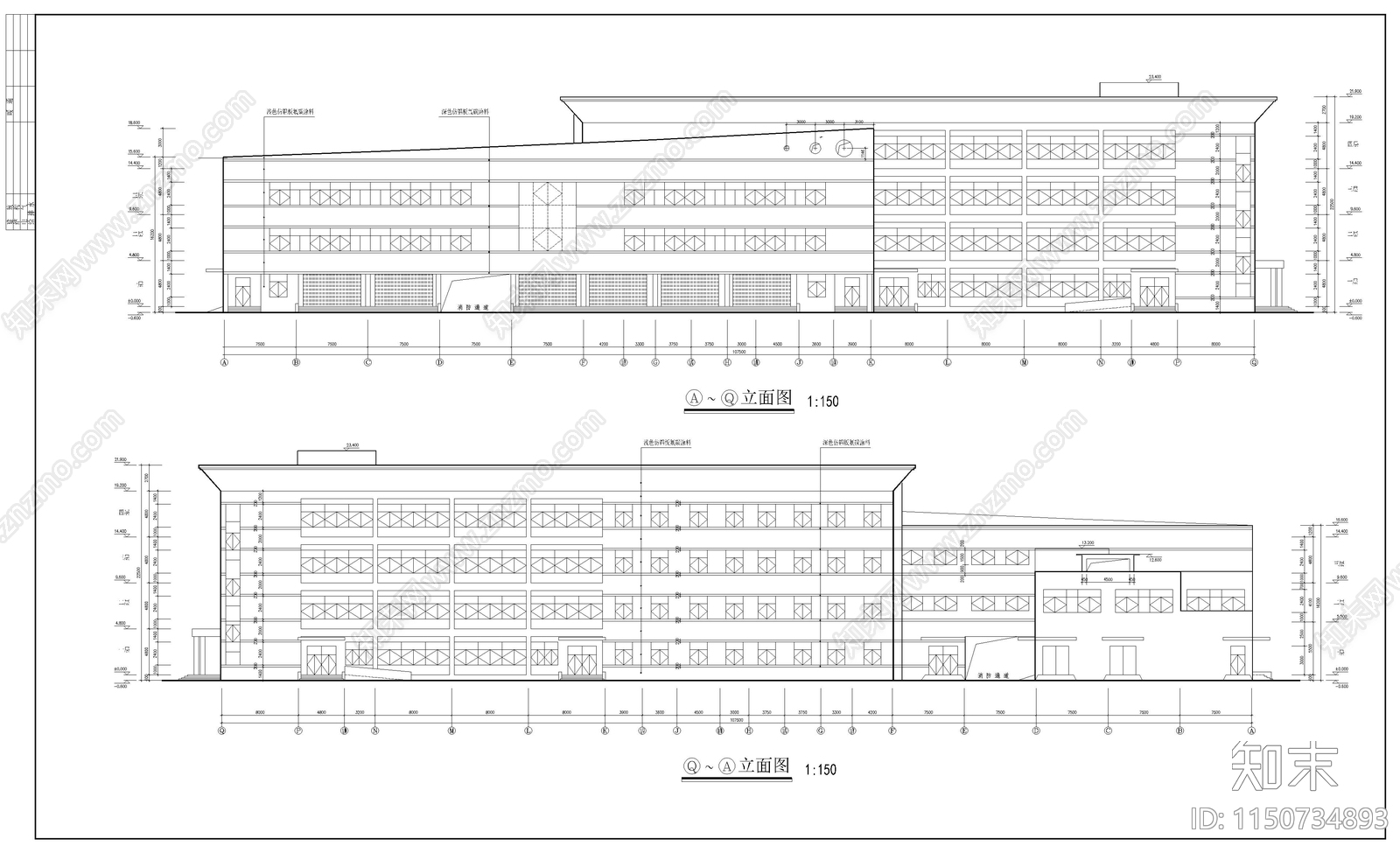 某学校食堂建筑cad施工图下载【ID:1150734893】