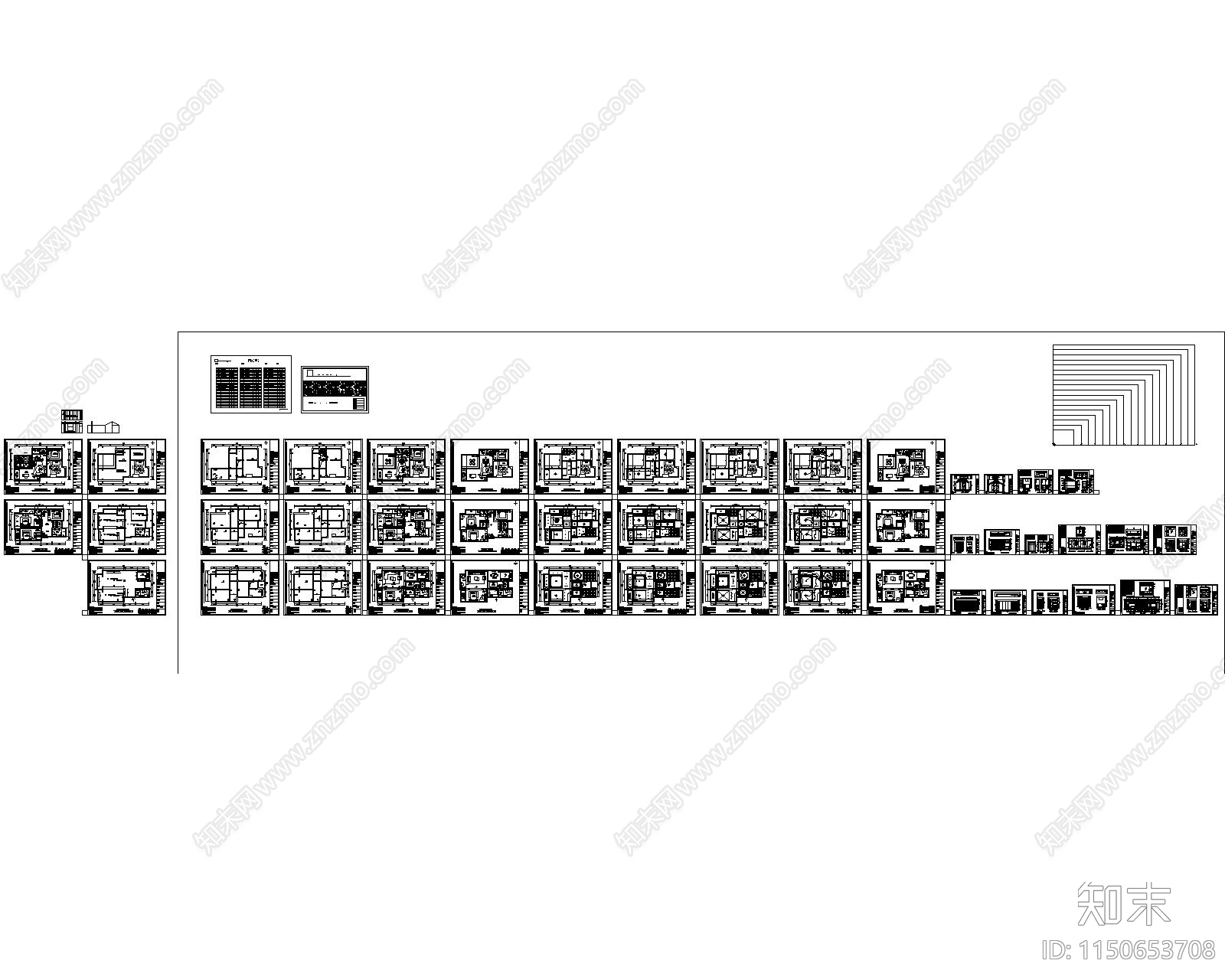 别墅施工图cad施工图下载【ID:1150653708】