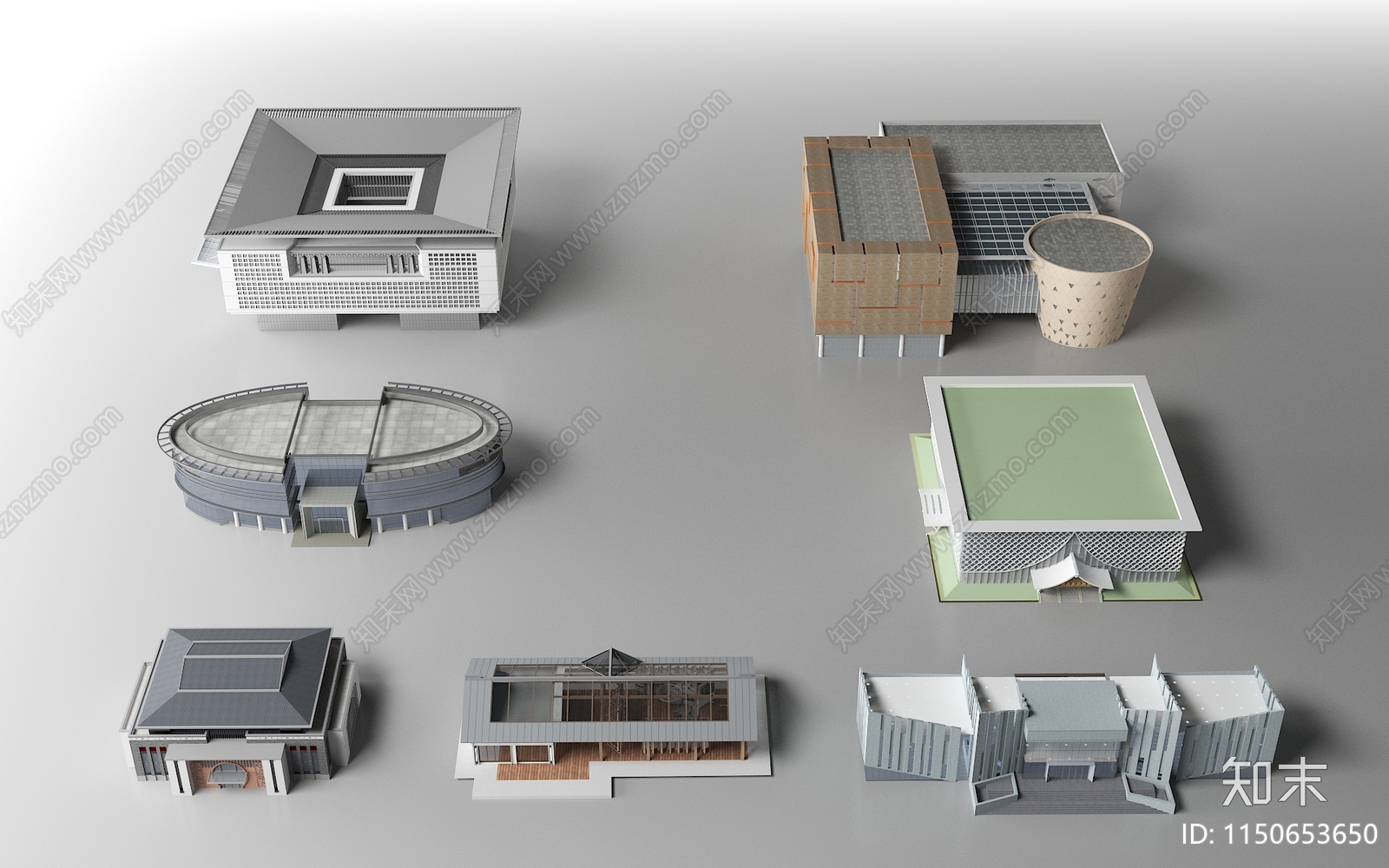 现代图书馆3D模型下载【ID:1150653650】