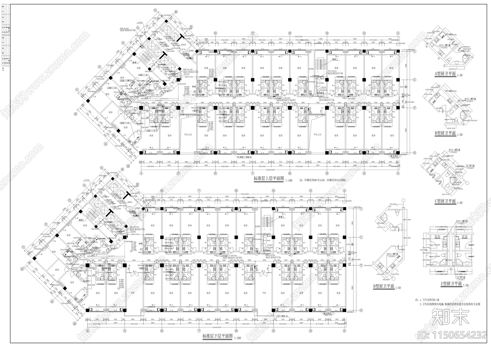 黄金海岸商住综合楼施工图cad施工图下载【ID:1150654232】