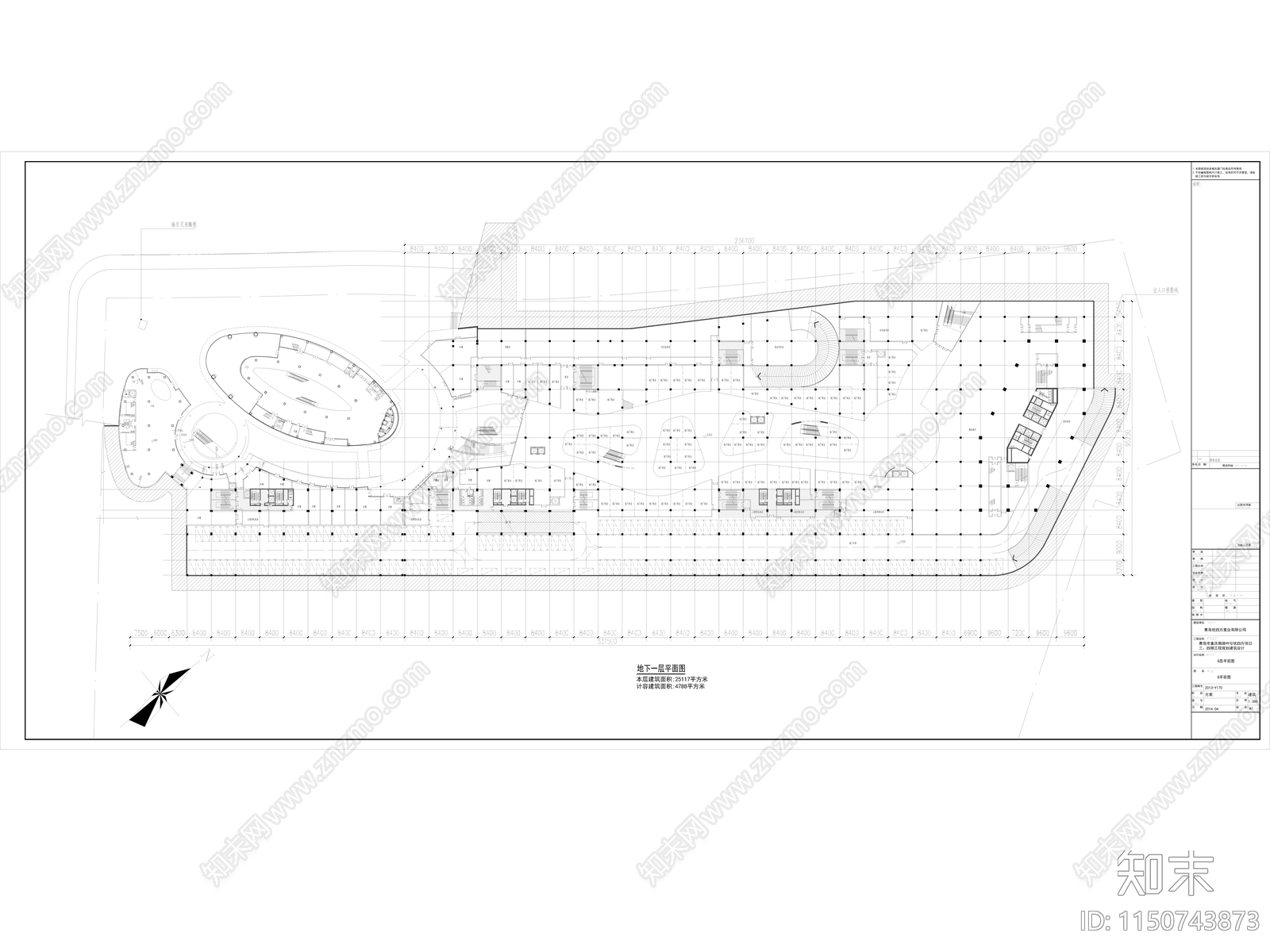 某商业广场综合体建筑cad施工图下载【ID:1150743873】