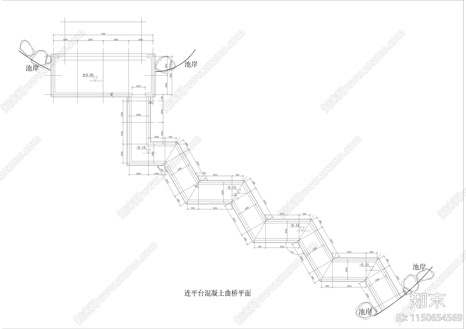 混凝土仿木曲桥大样图施工图下载【ID:1150654569】