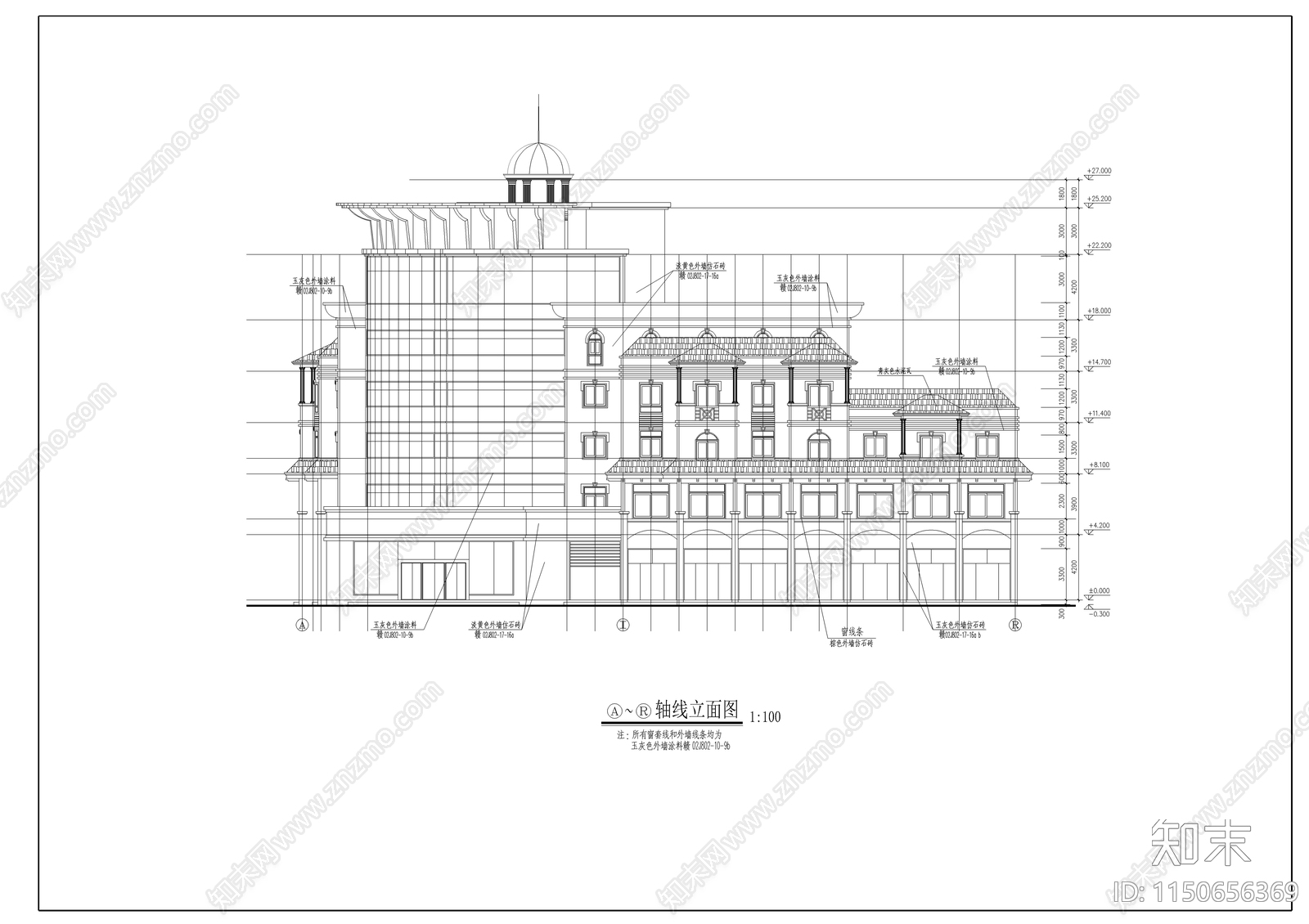 滨江新区新桥村小区会所建施施工图下载【ID:1150656369】