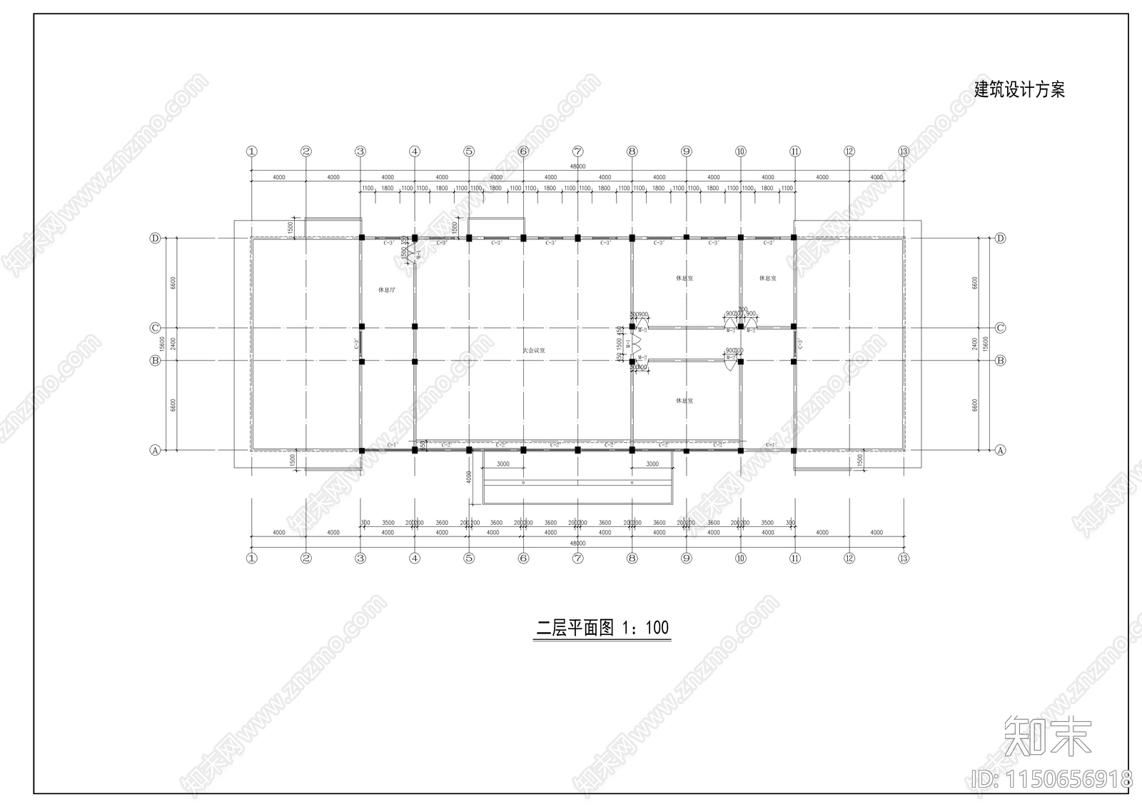 餐厅建筑设计方案图cad施工图下载【ID:1150656918】