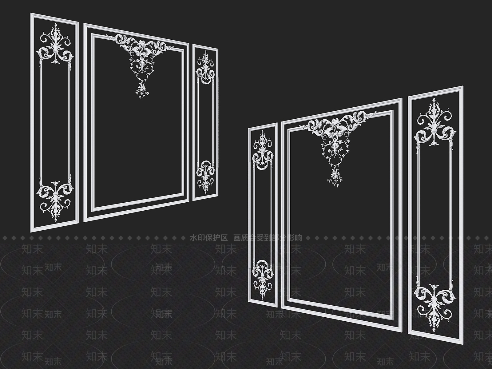 欧式雕花线条3D模型下载【ID:1150659082】
