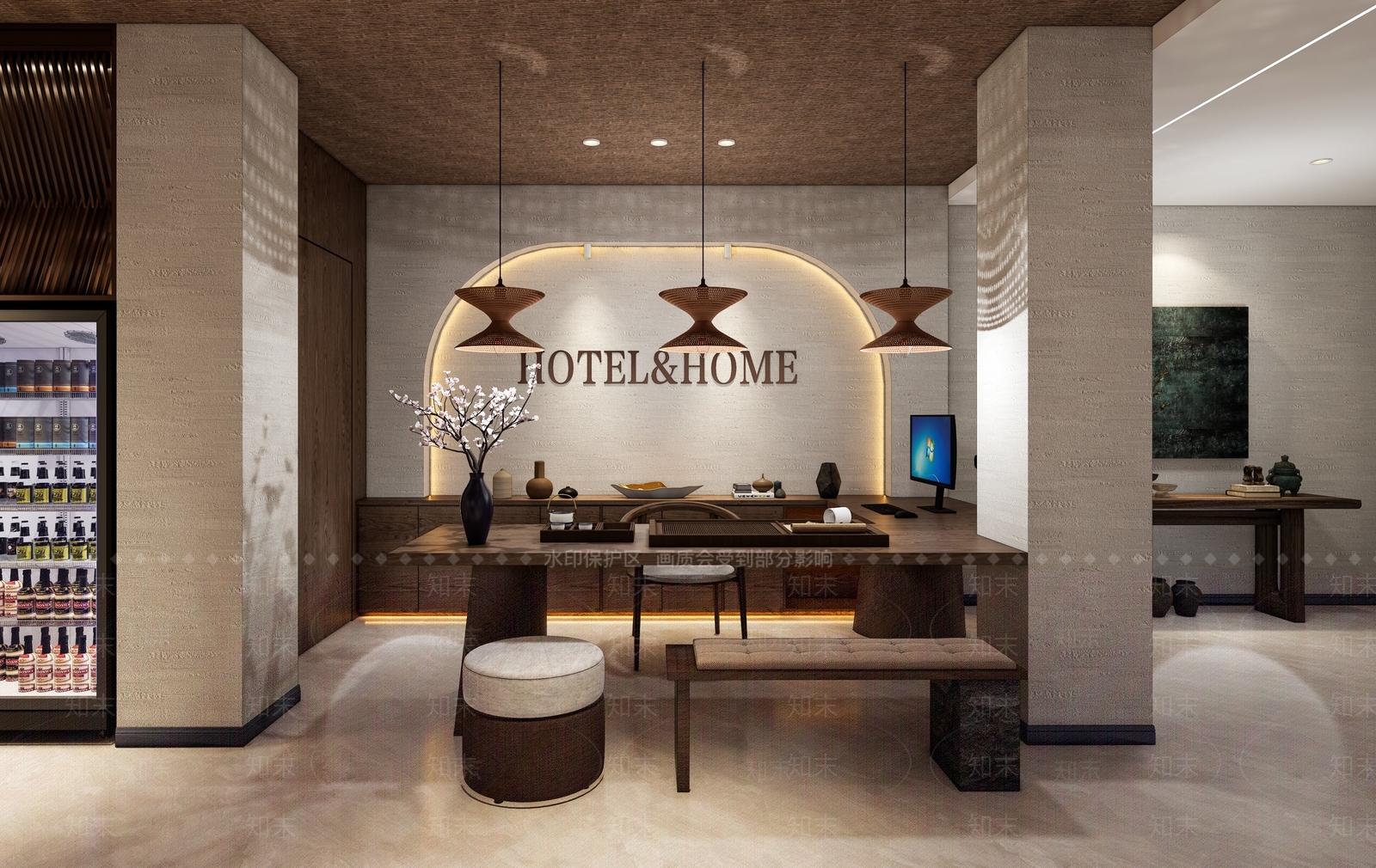 侘寂酒店餐厅SU模型下载【ID:1150751612】