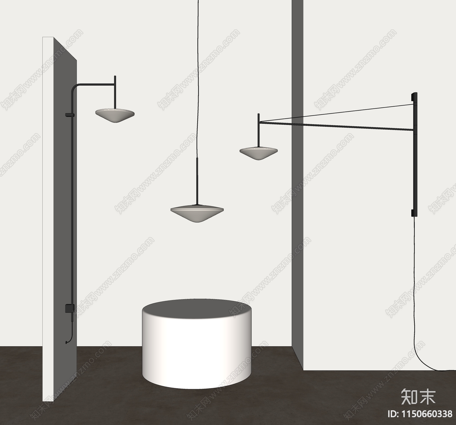 现代壁灯SU模型下载【ID:1150660338】