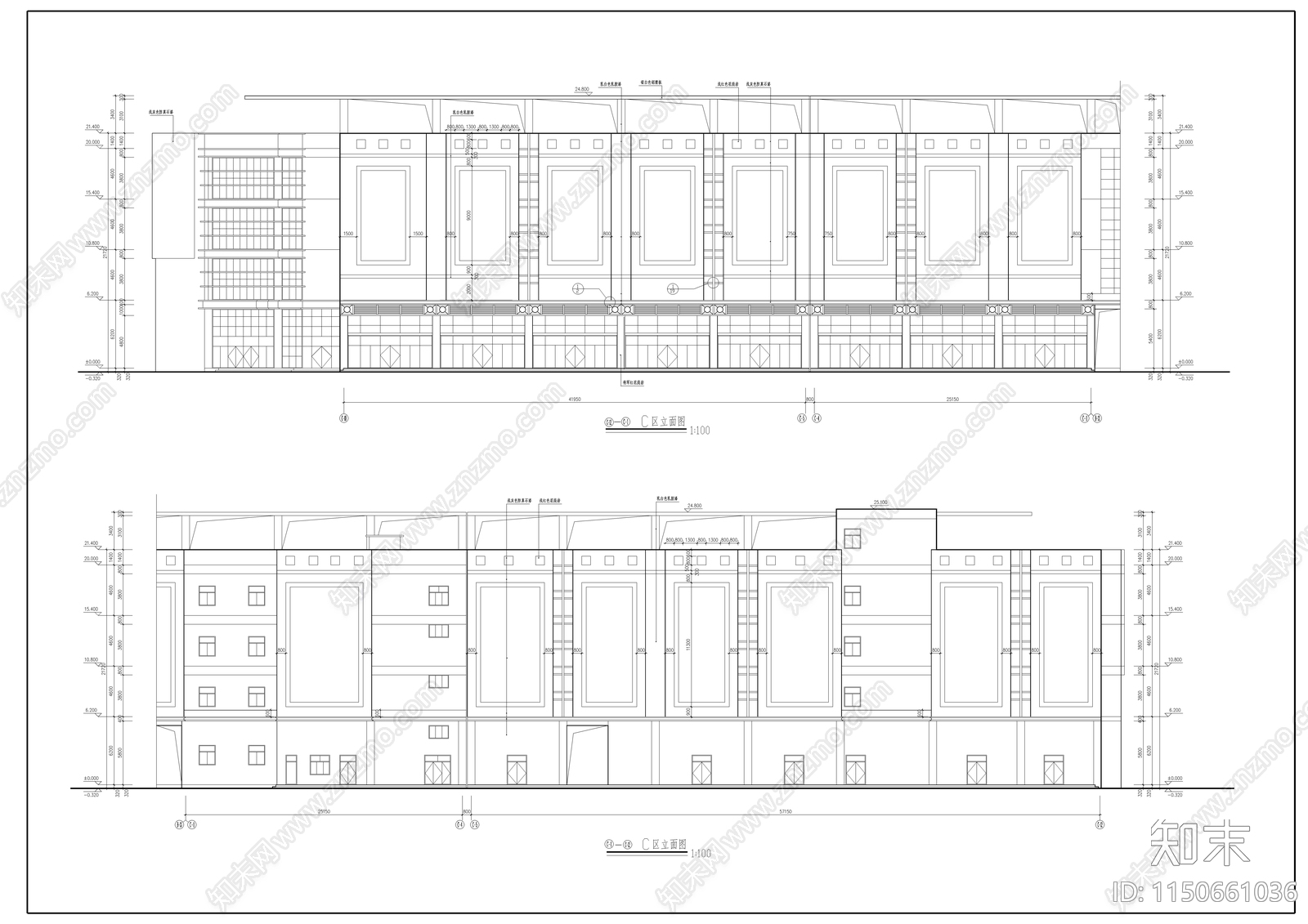 大型商场建筑施工图cad施工图下载【ID:1150661036】