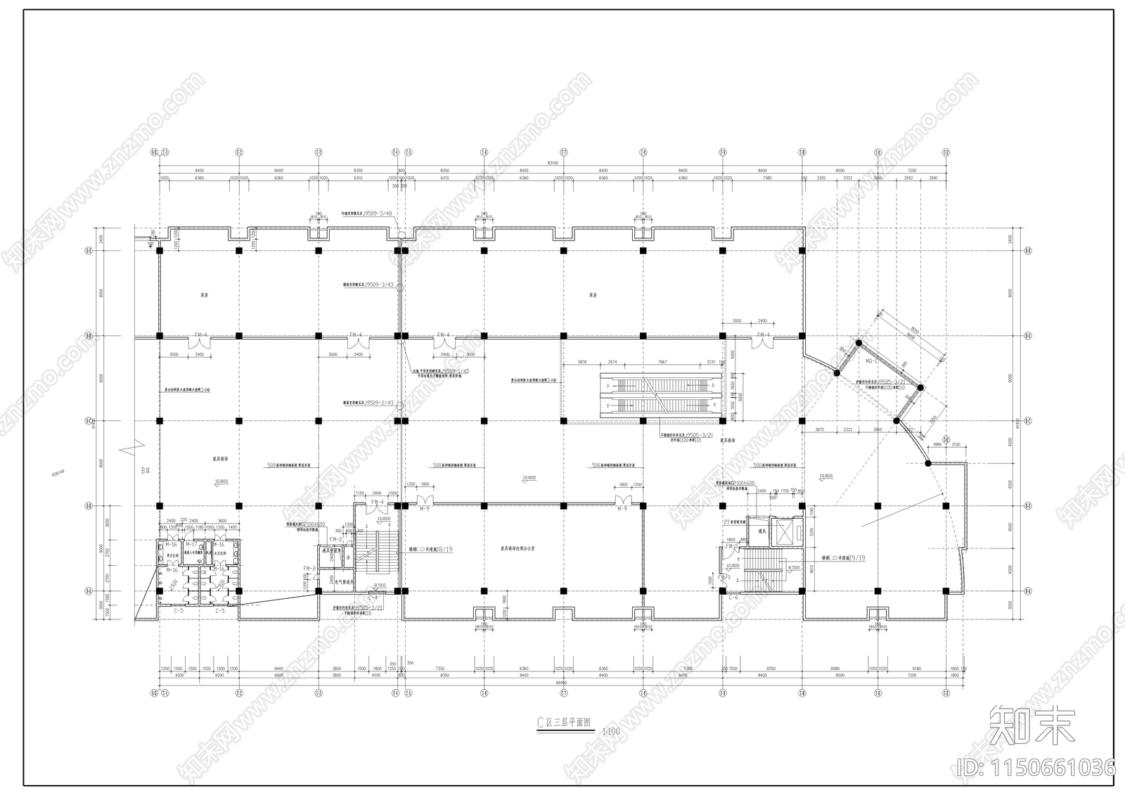 大型商场建筑施工图cad施工图下载【ID:1150661036】