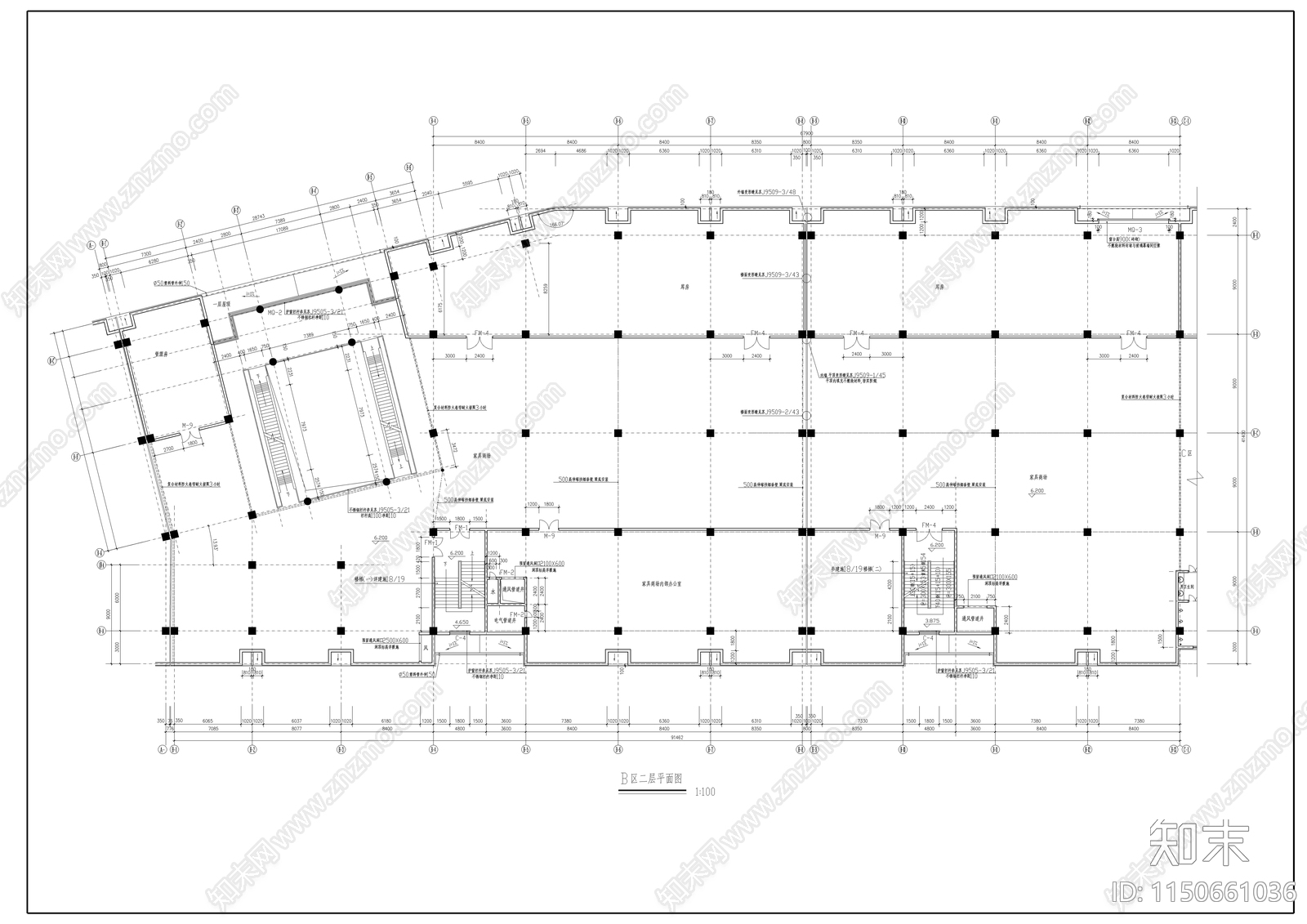 大型商场建筑施工图cad施工图下载【ID:1150661036】