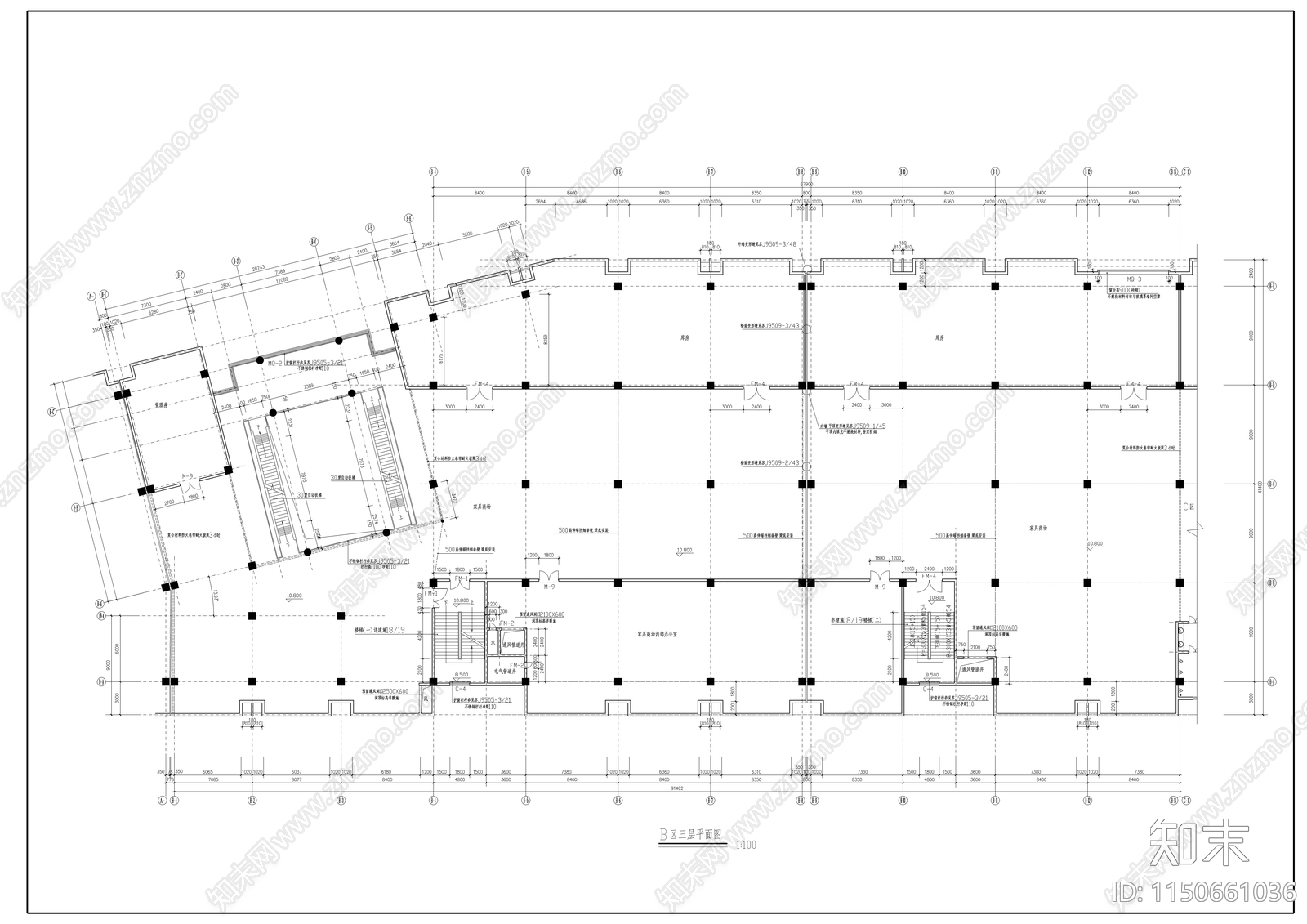 大型商场建筑施工图cad施工图下载【ID:1150661036】