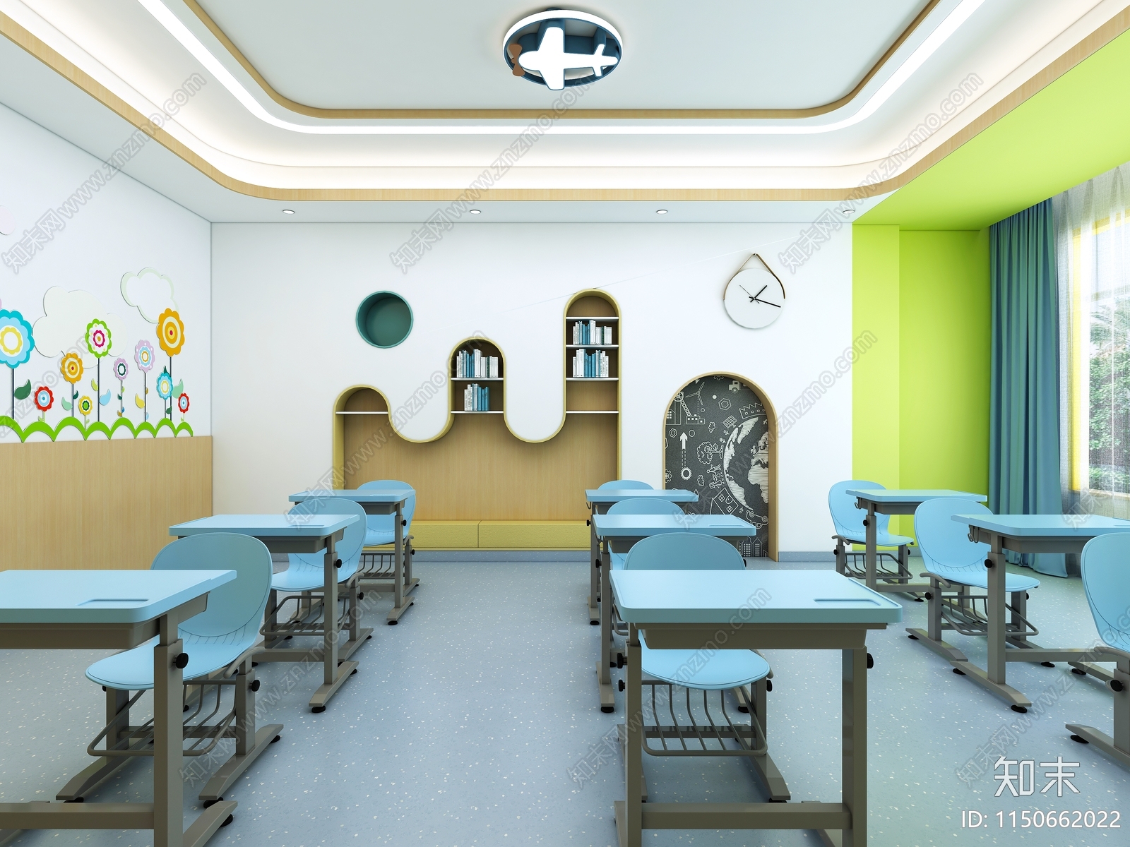 现代小学教室3D模型下载【ID:1150662022】