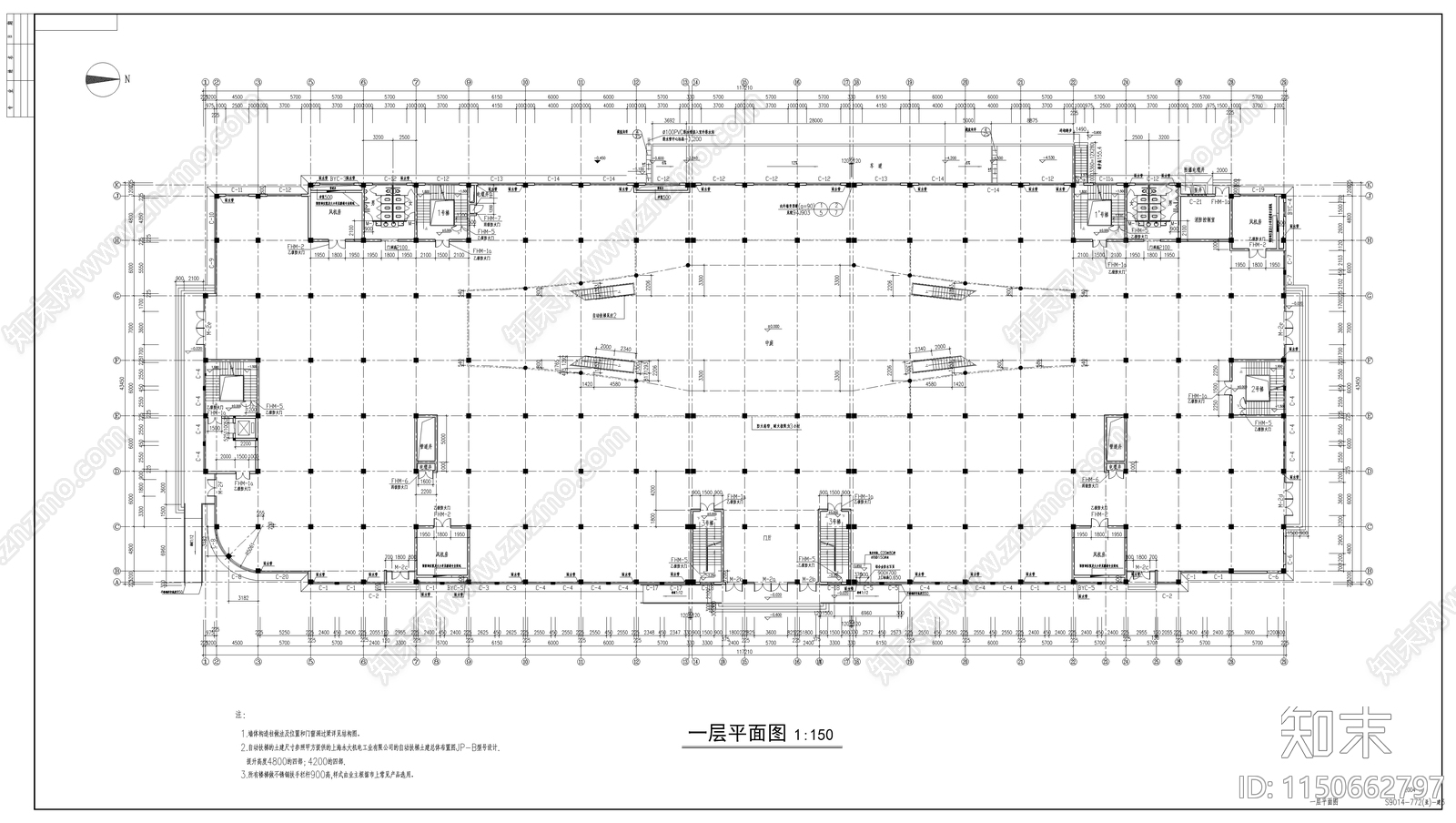 大型商场建筑图cad施工图下载【ID:1150662797】