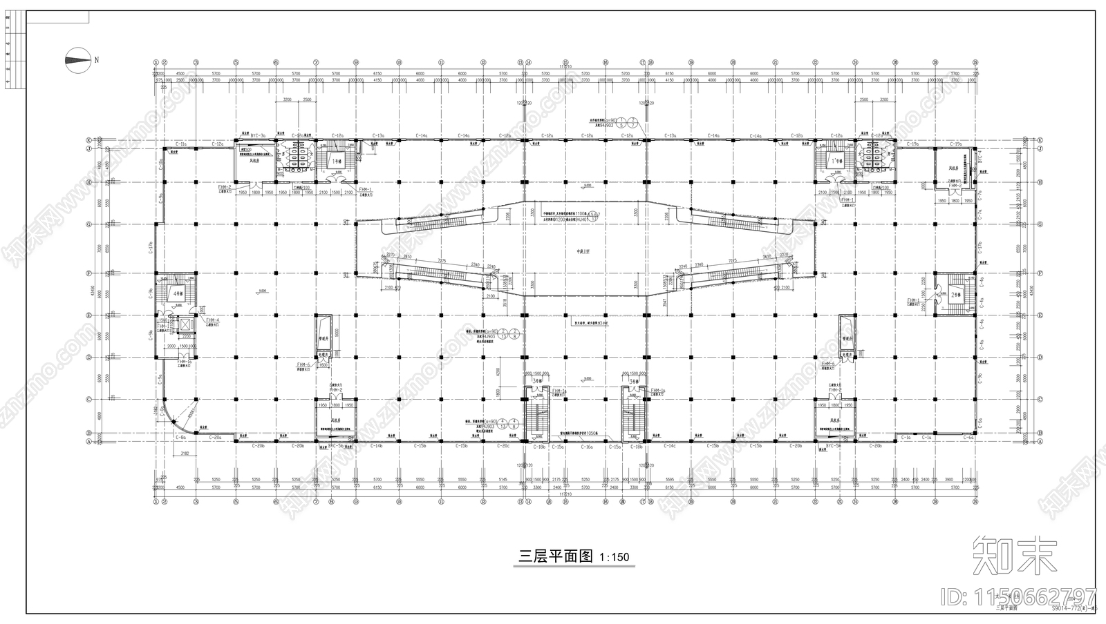 大型商场建筑图cad施工图下载【ID:1150662797】