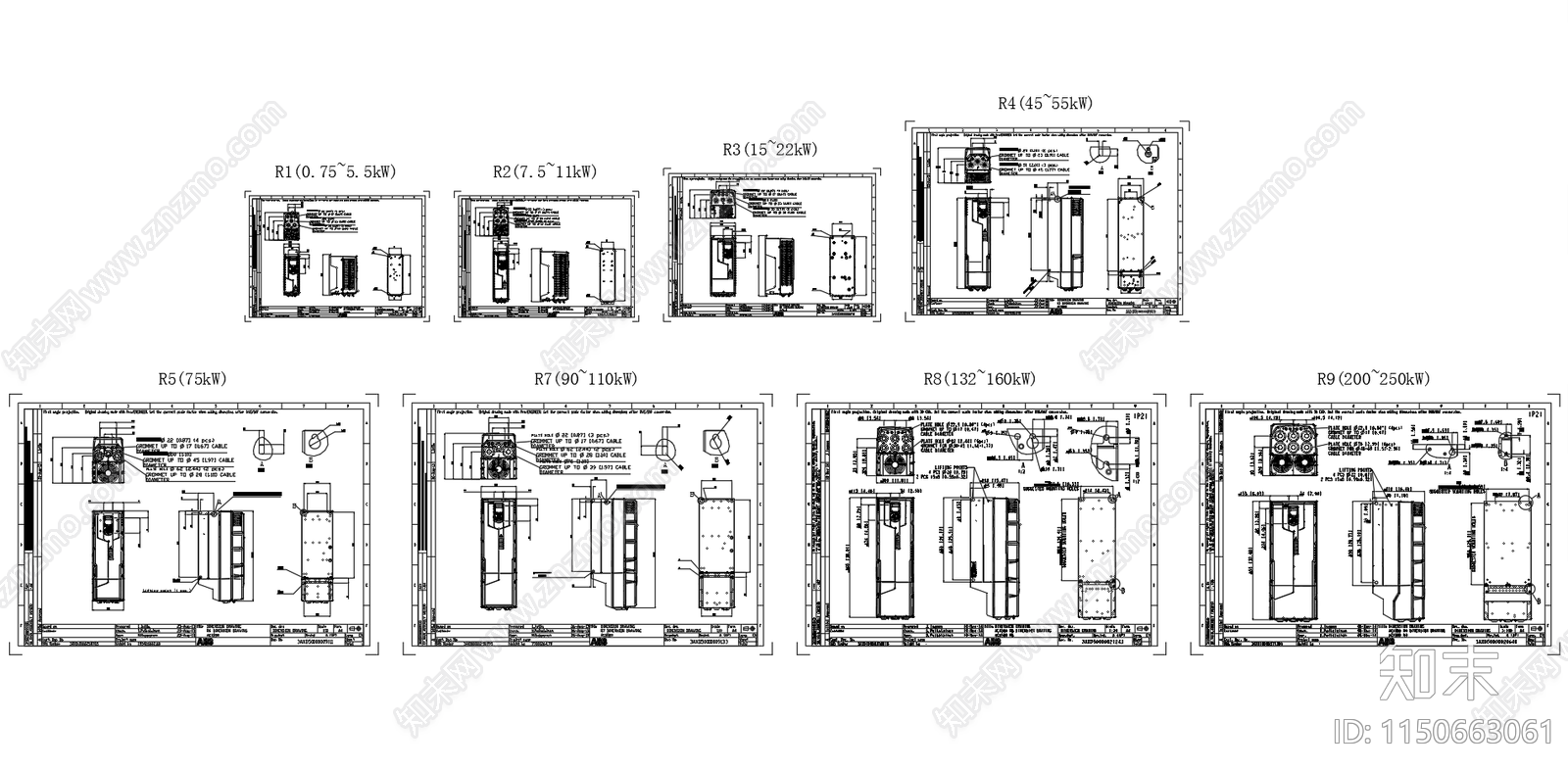 ABB变频器外形图施工图下载【ID:1150663061】